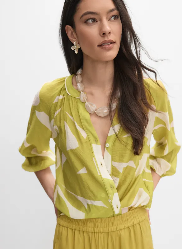 Printed Button-Down Blouse sold by Melanie Lyne