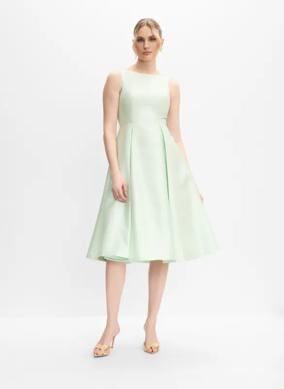Adrianna Papell - Satin Box Pleat Dress sold by Melanie Lyne