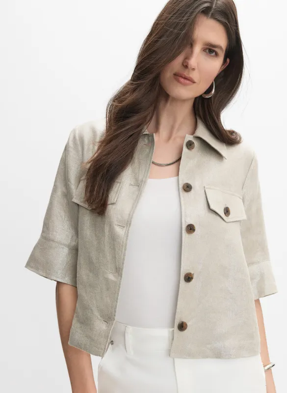 Joseph Ribkoff - Linen Short Sleeve Jacket sold by Melanie Lyne