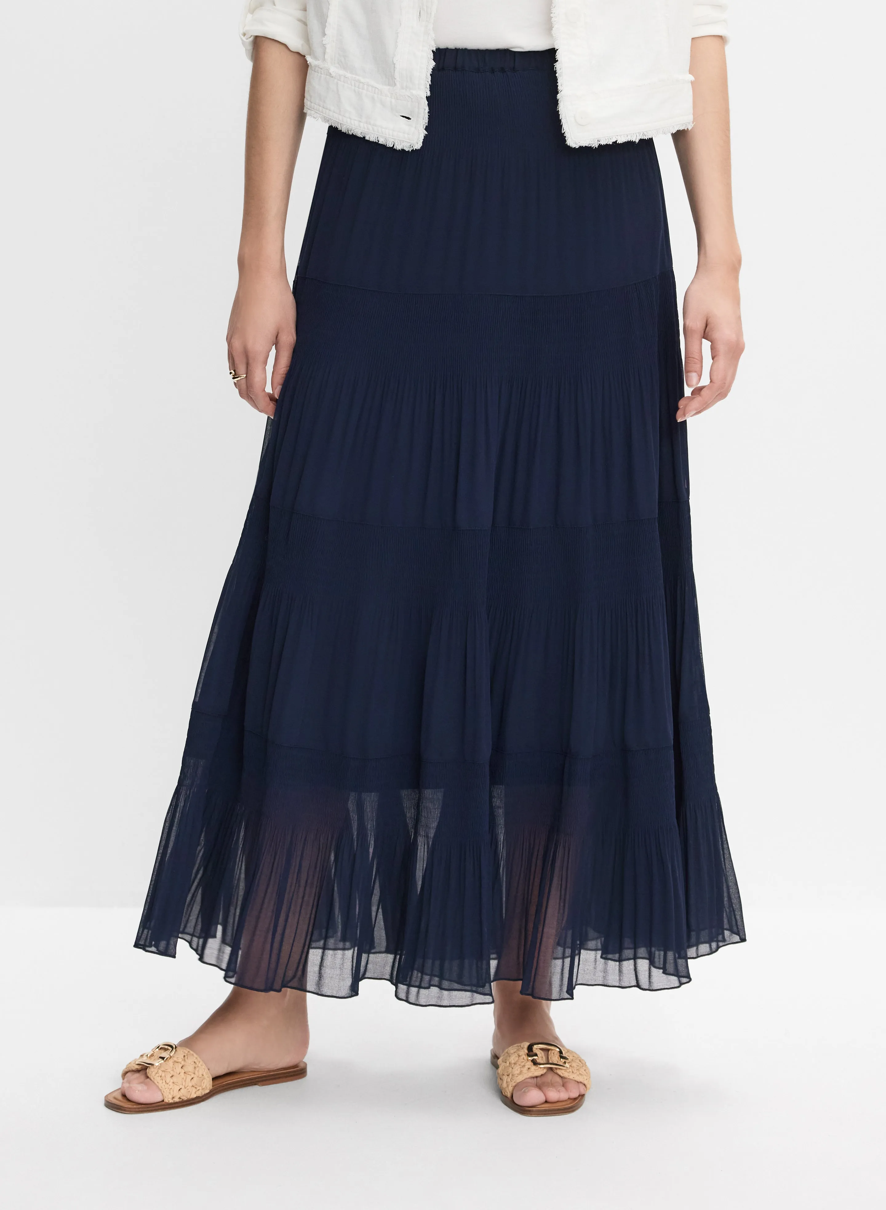 Pleated Chiffon Maxi Skirt sold by Melanie Lyne
