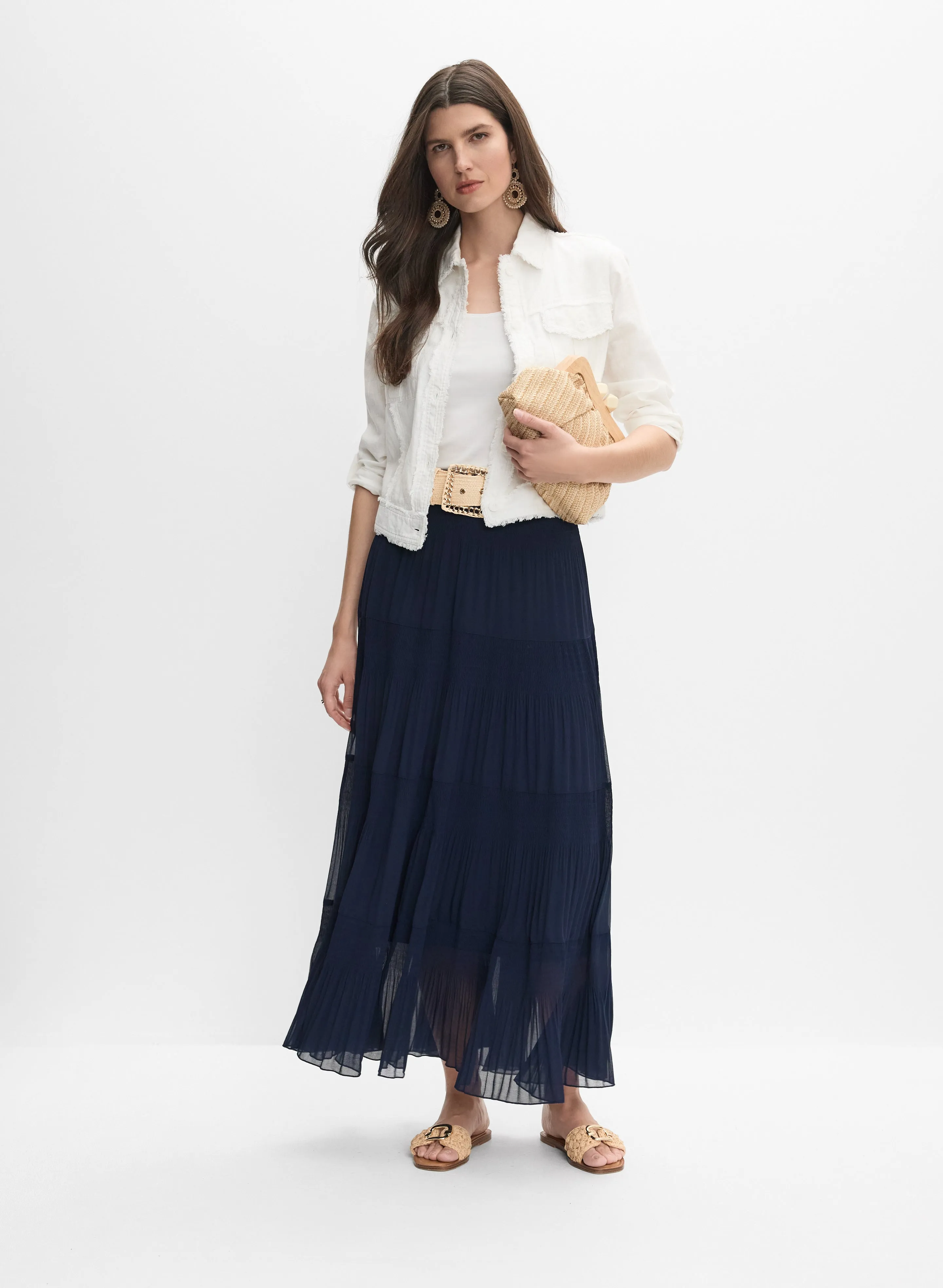 Pleated Chiffon Maxi Skirt sold by Melanie Lyne product image thumbnail 3