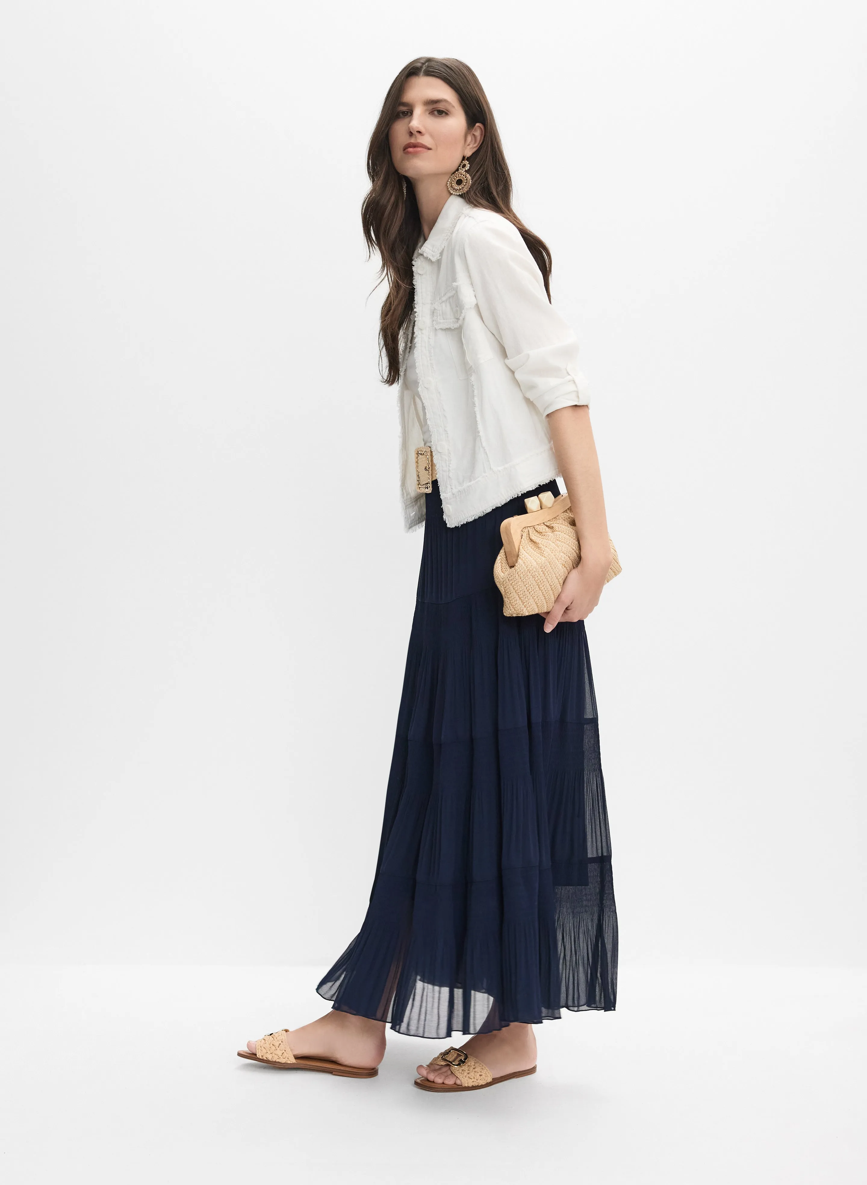 Pleated Chiffon Maxi Skirt sold by Melanie Lyne product image thumbnail 5