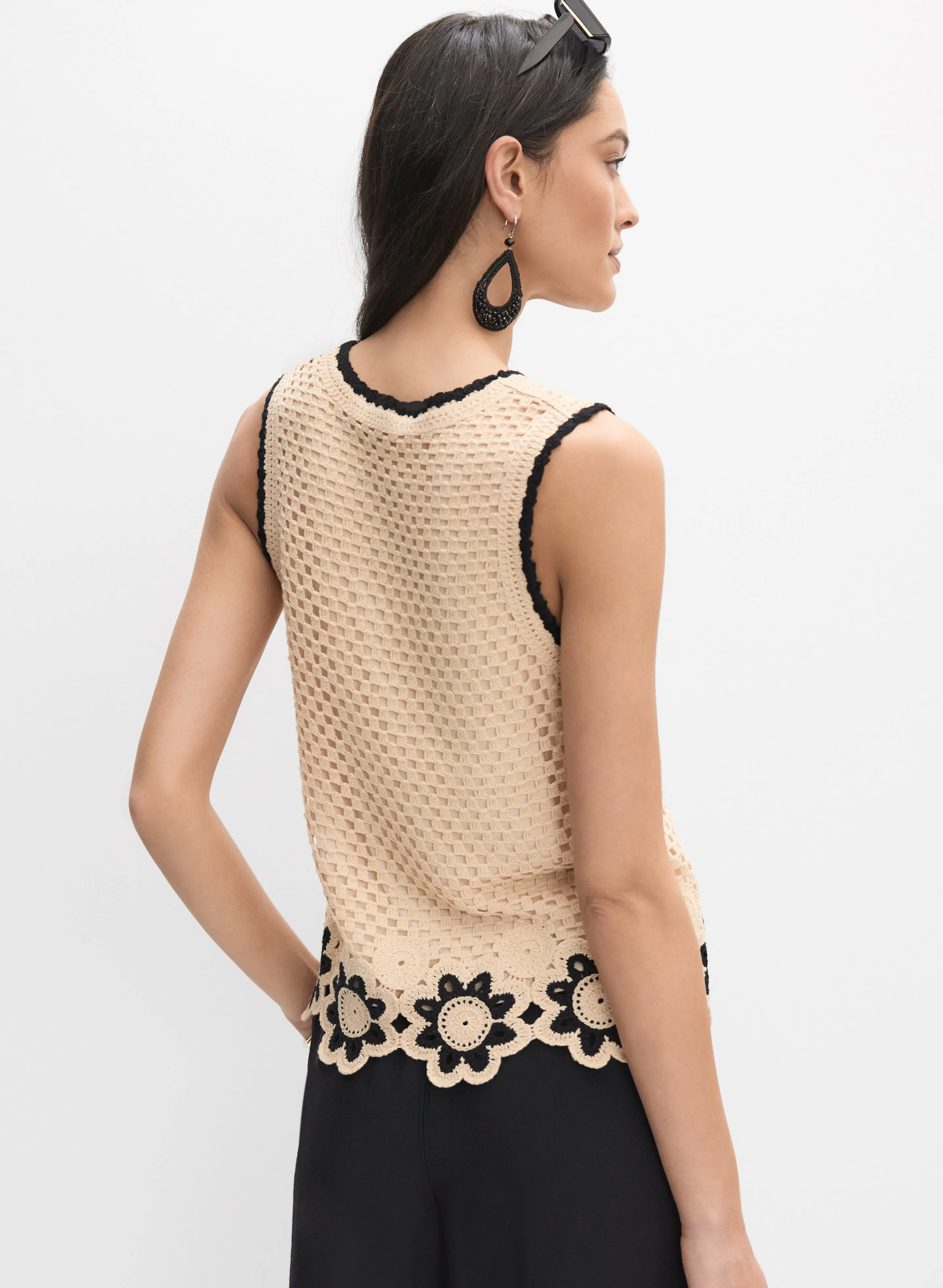 Crochet Floral Knit Tank sold by Melanie Lyne product image thumbnail 3