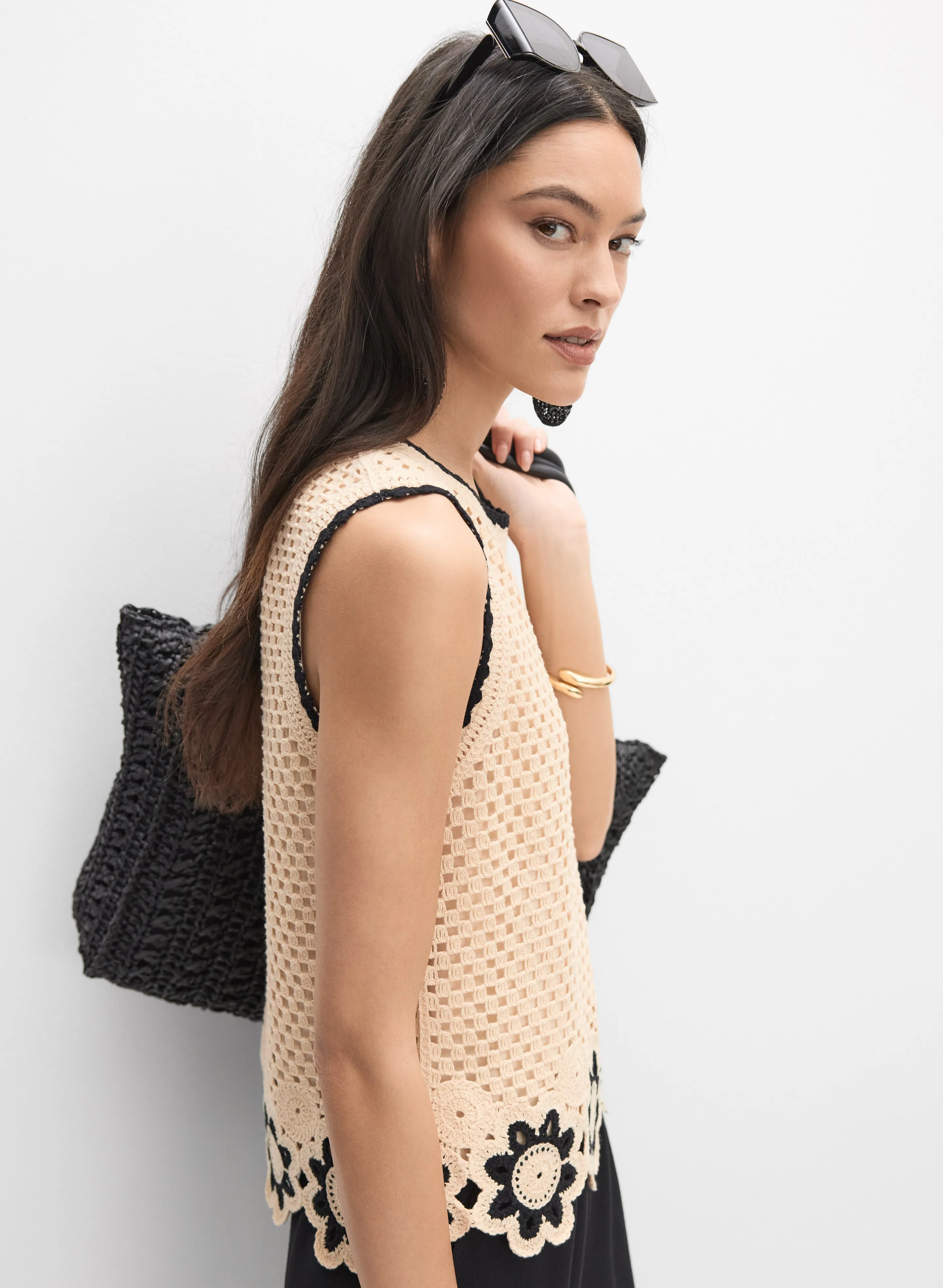 Crochet Floral Knit Tank sold by Melanie Lyne product image thumbnail 2