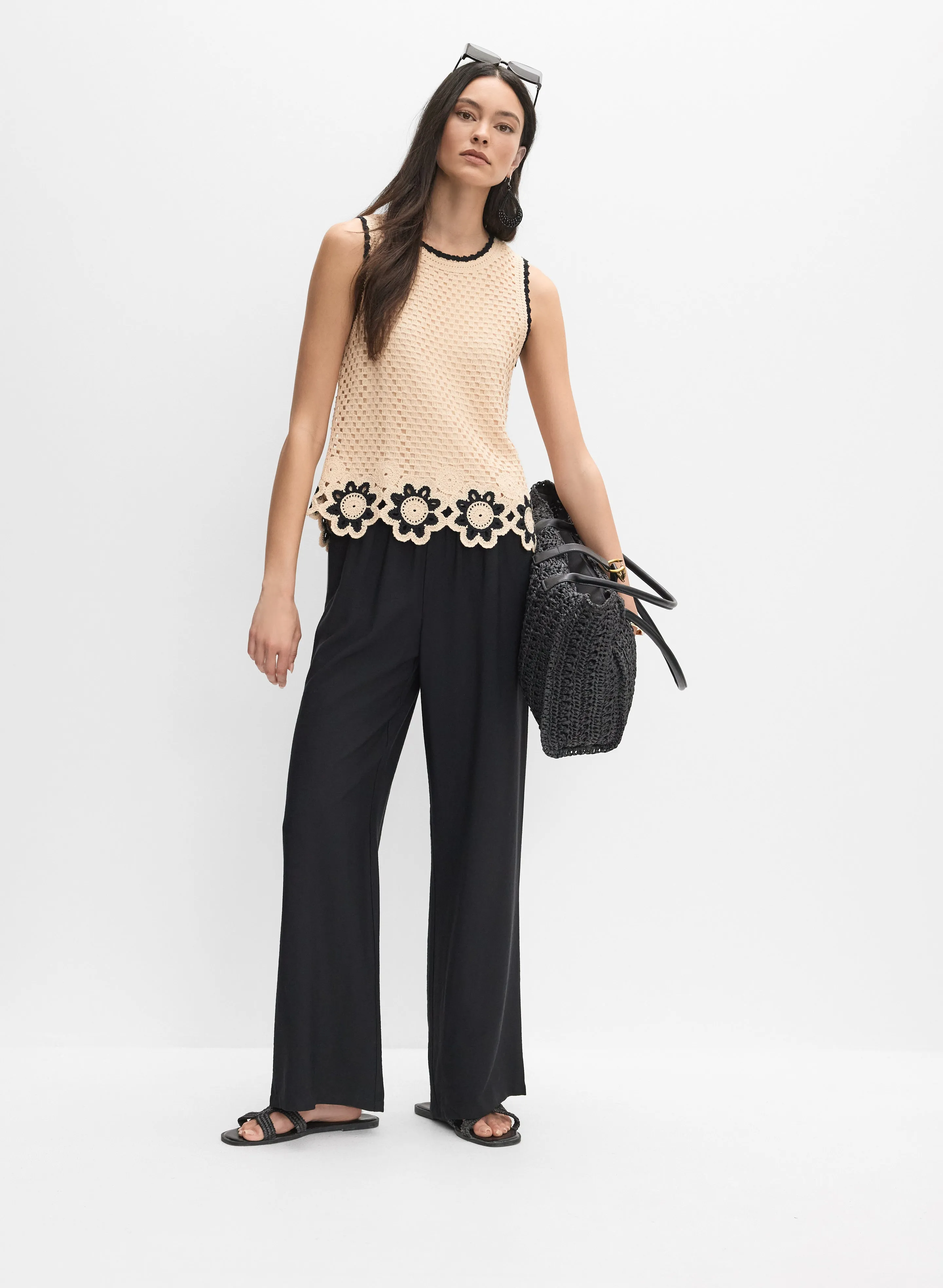 Crochet Floral Knit Tank sold by Melanie Lyne product image thumbnail 4