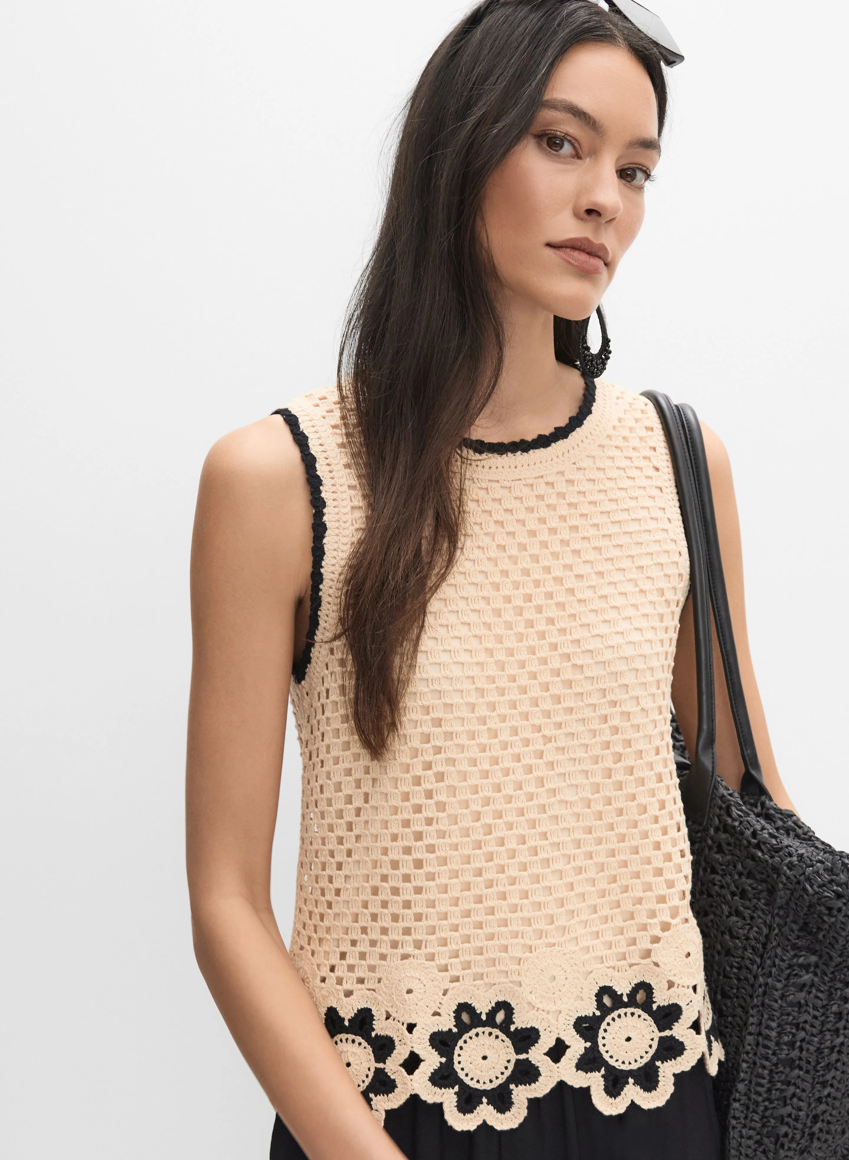 Crochet Floral Knit Tank sold by Melanie Lyne