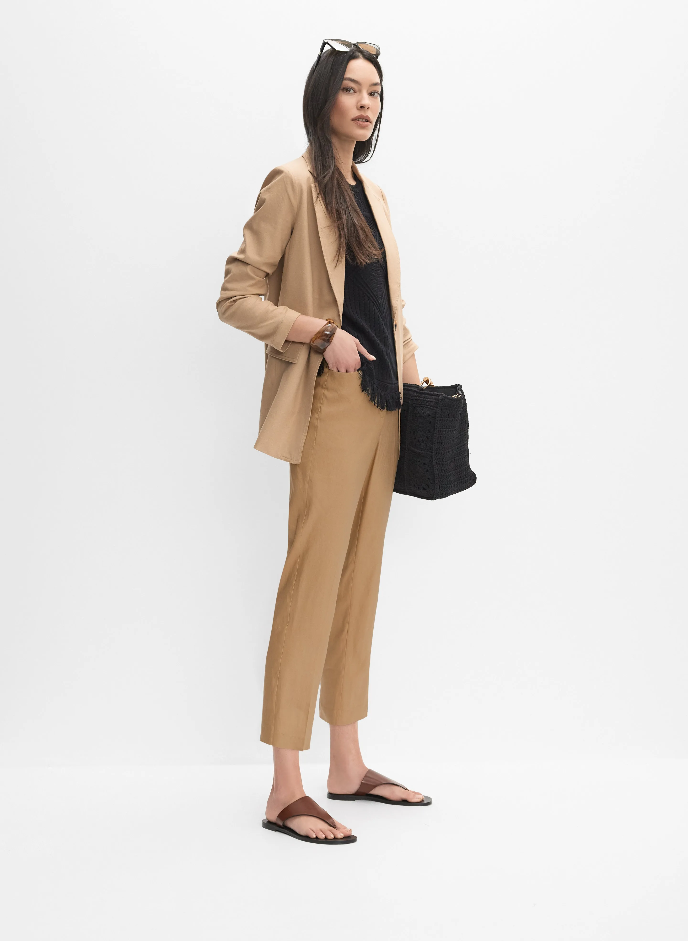 Linen-Blend Capris sold by Melanie Lyne product image thumbnail 2