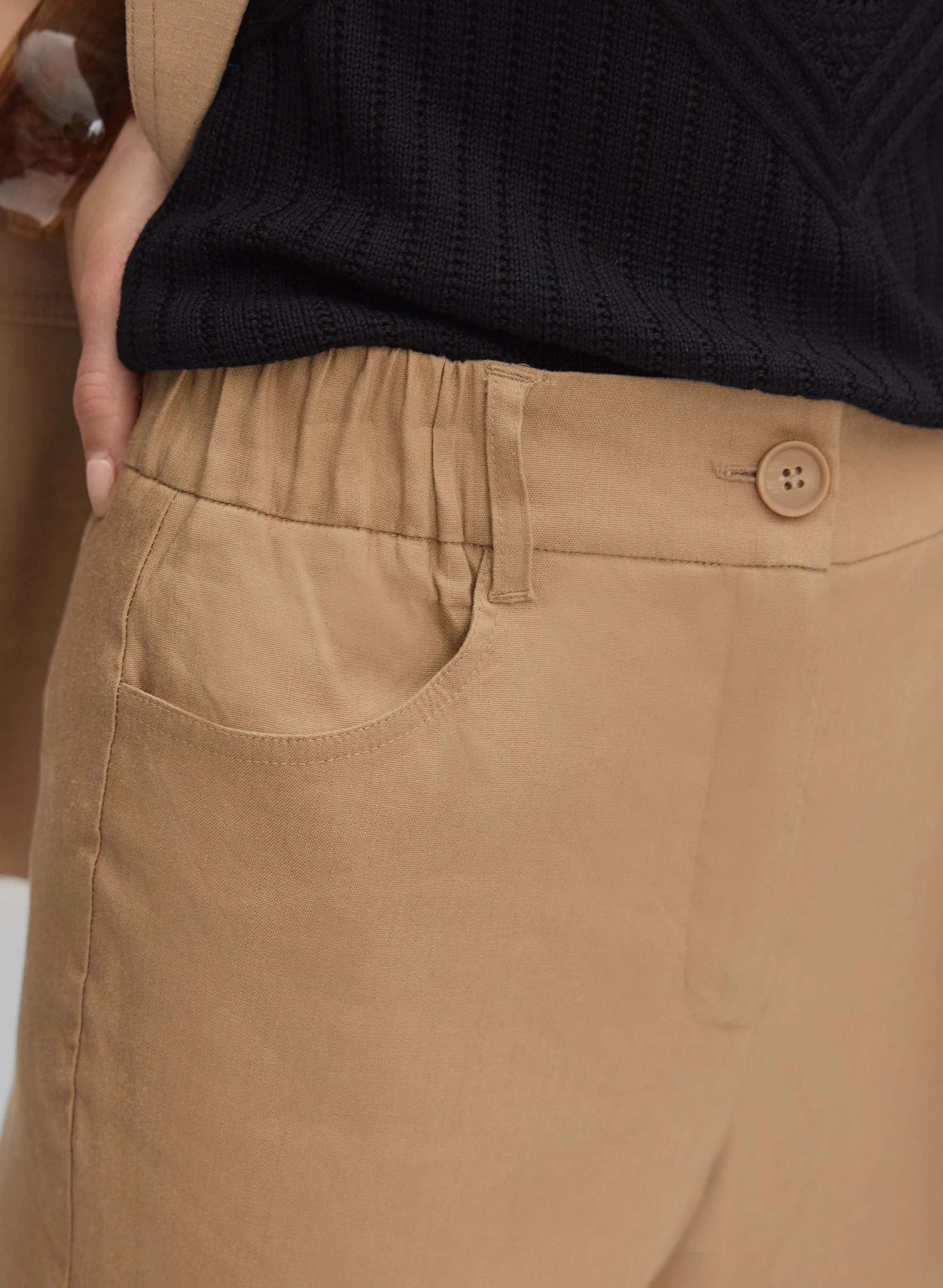 Linen-Blend Capris sold by Melanie Lyne product image thumbnail 5