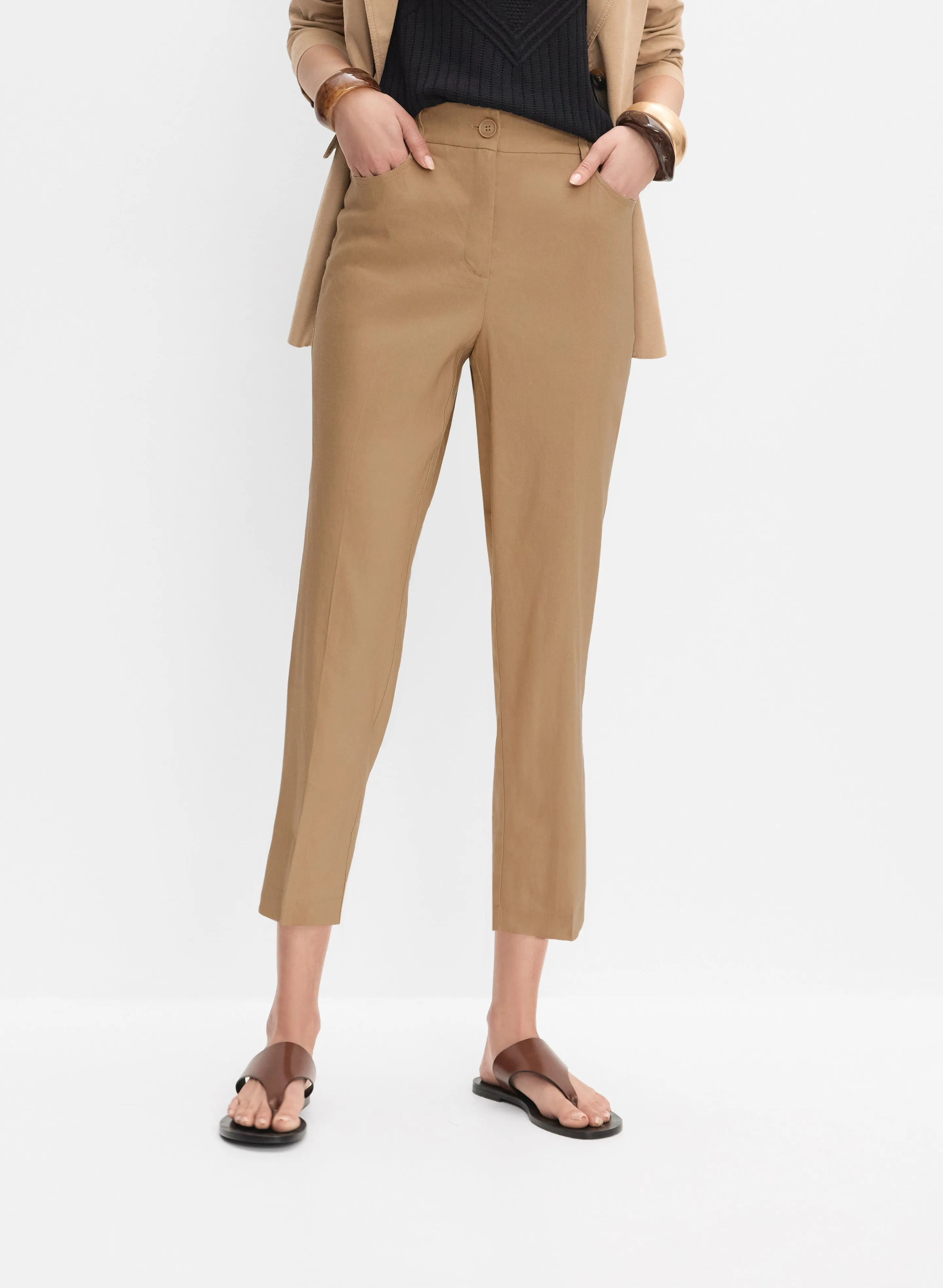 Linen-Blend Capris sold by Melanie Lyne