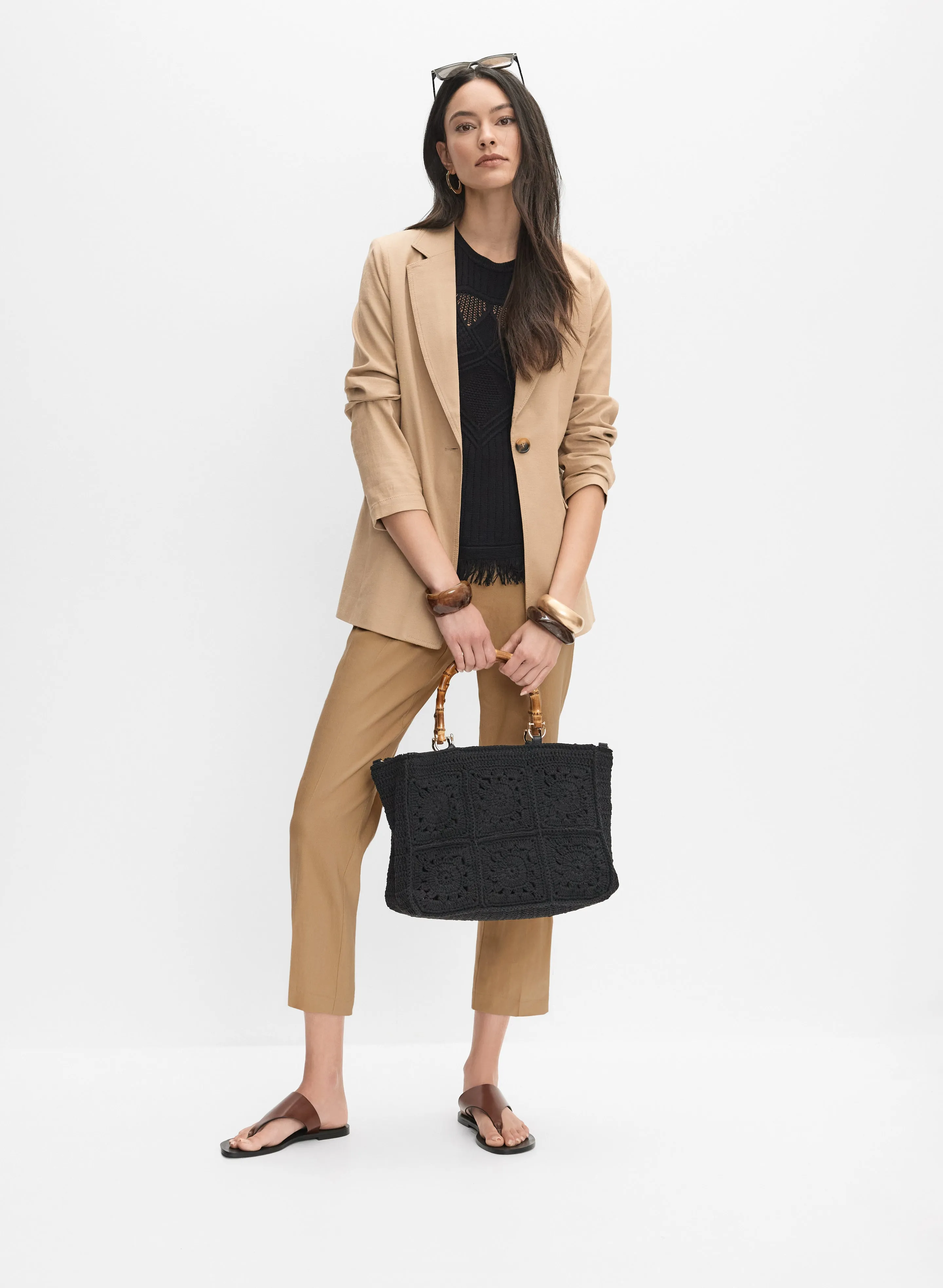 Linen-Blend Capris sold by Melanie Lyne product image thumbnail 4