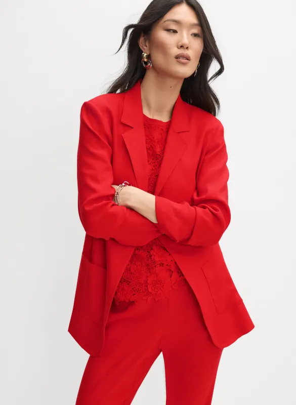 Open Linen-Blend Blazer sold by Melanie Lyne