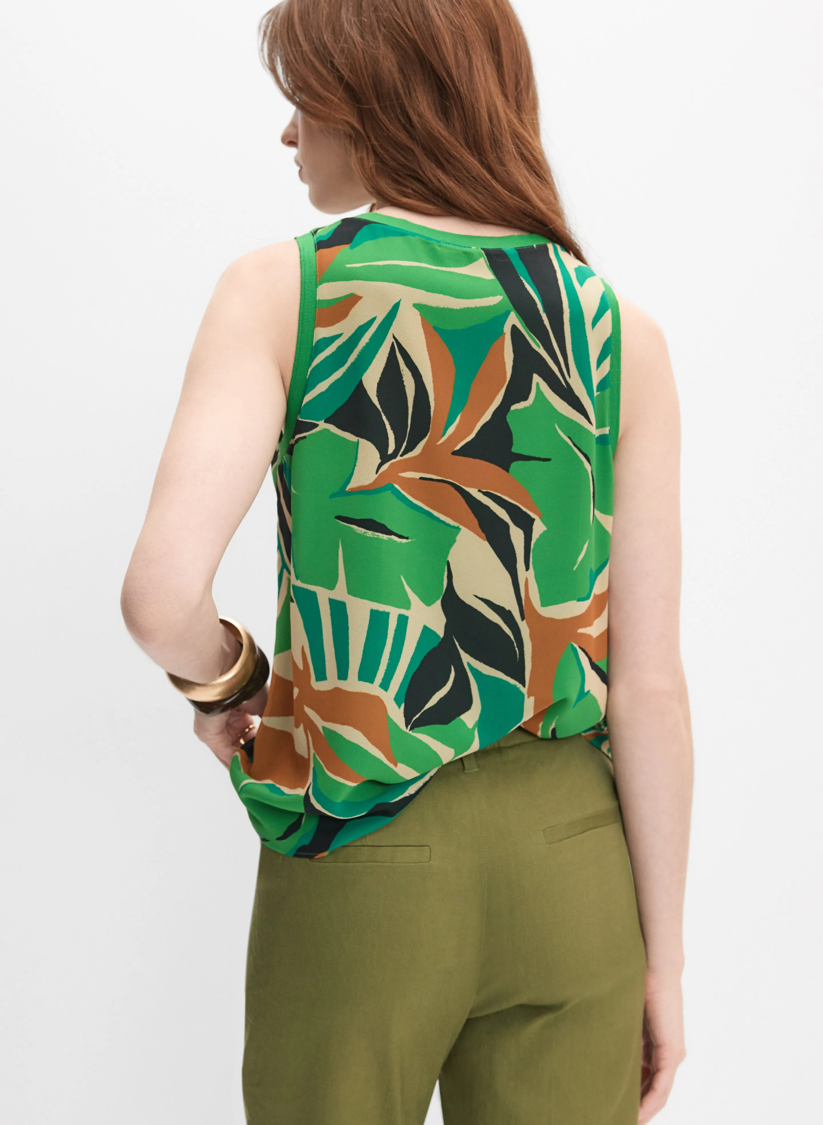 Leaf Print Sleeveless Blouse sold by Melanie Lyne product image thumbnail 2