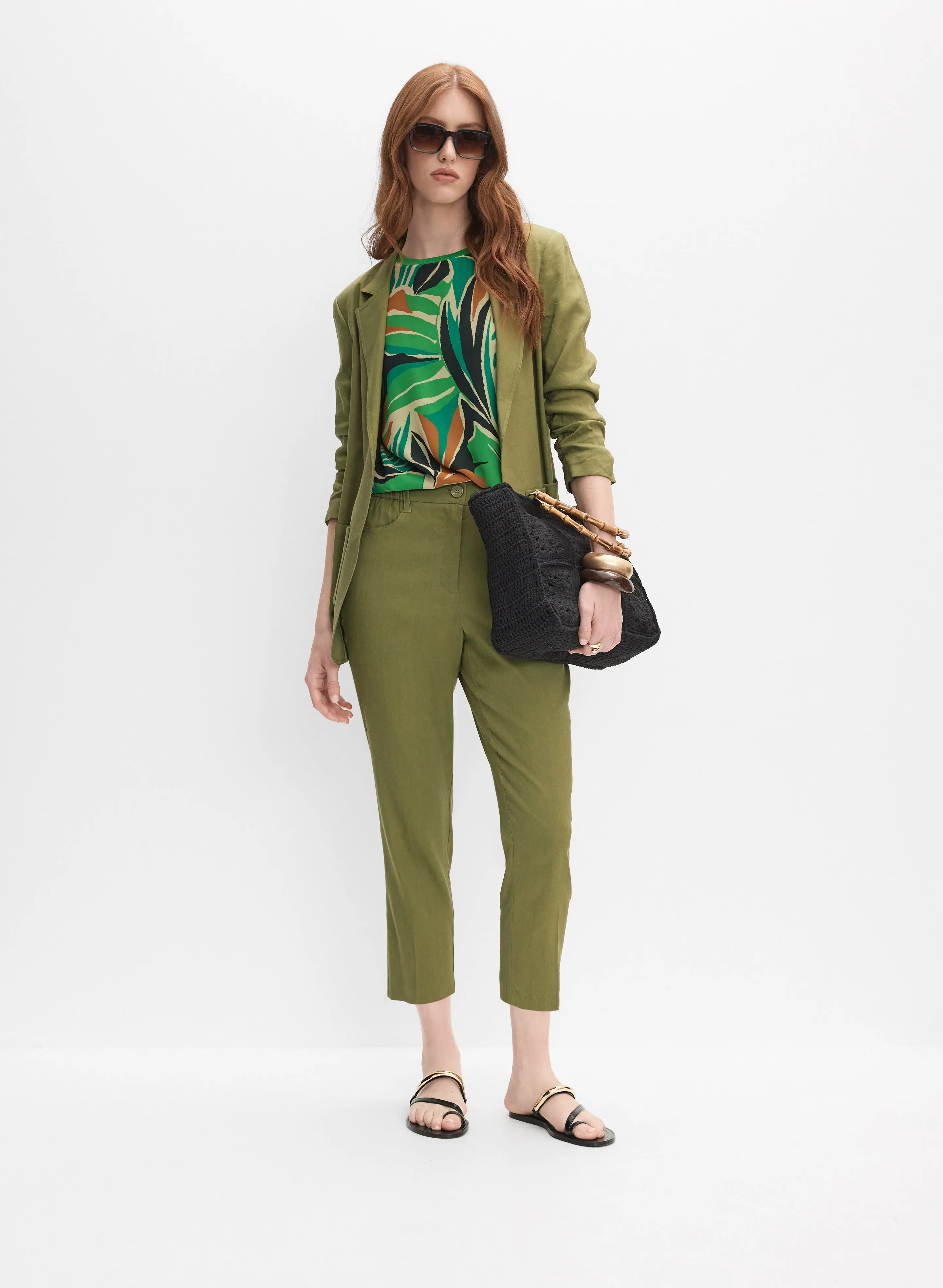 Leaf Print Sleeveless Blouse sold by Melanie Lyne product image thumbnail 3