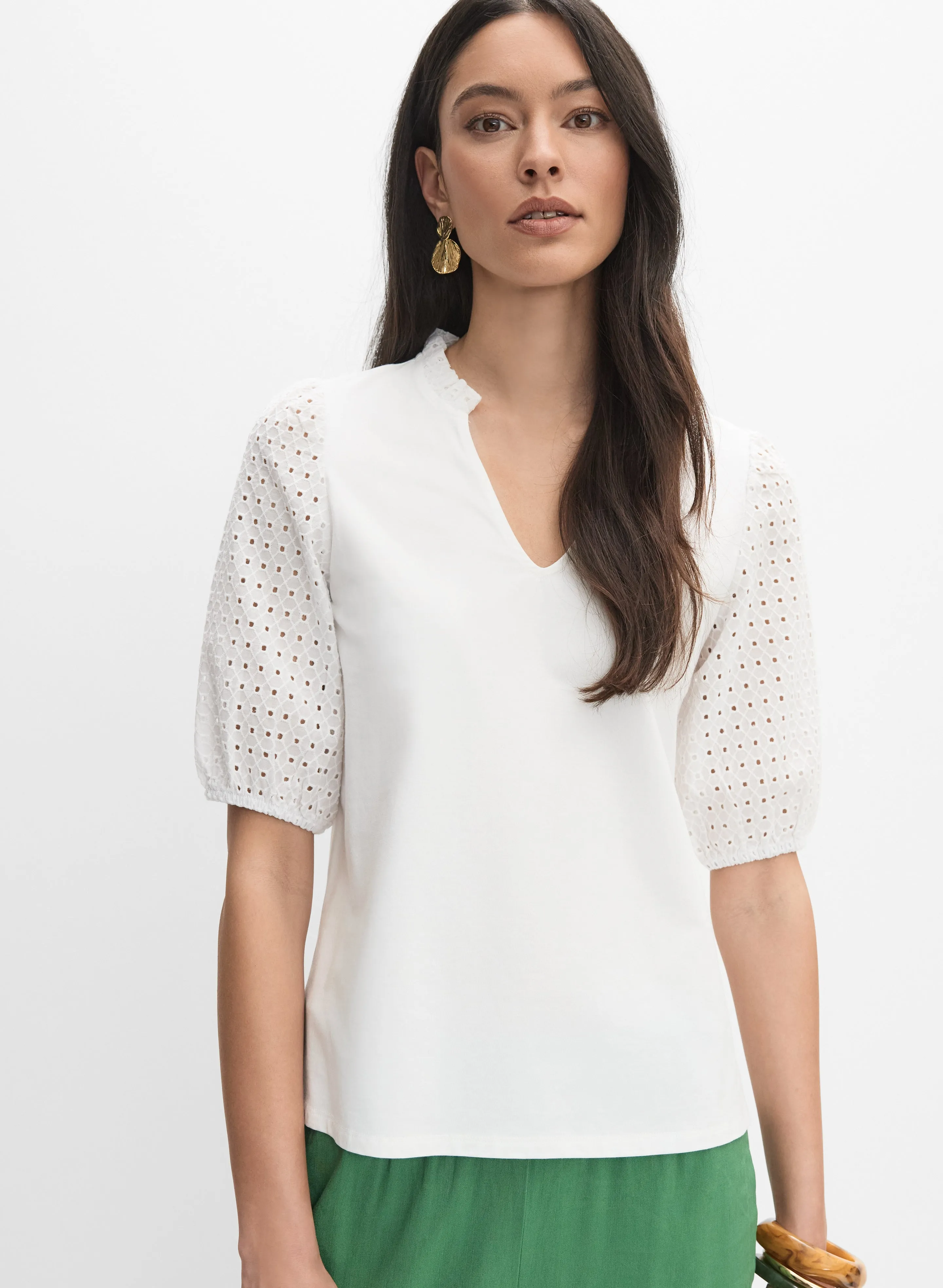 Eyelet Sleeve Top sold by Melanie Lyne product image thumbnail 5