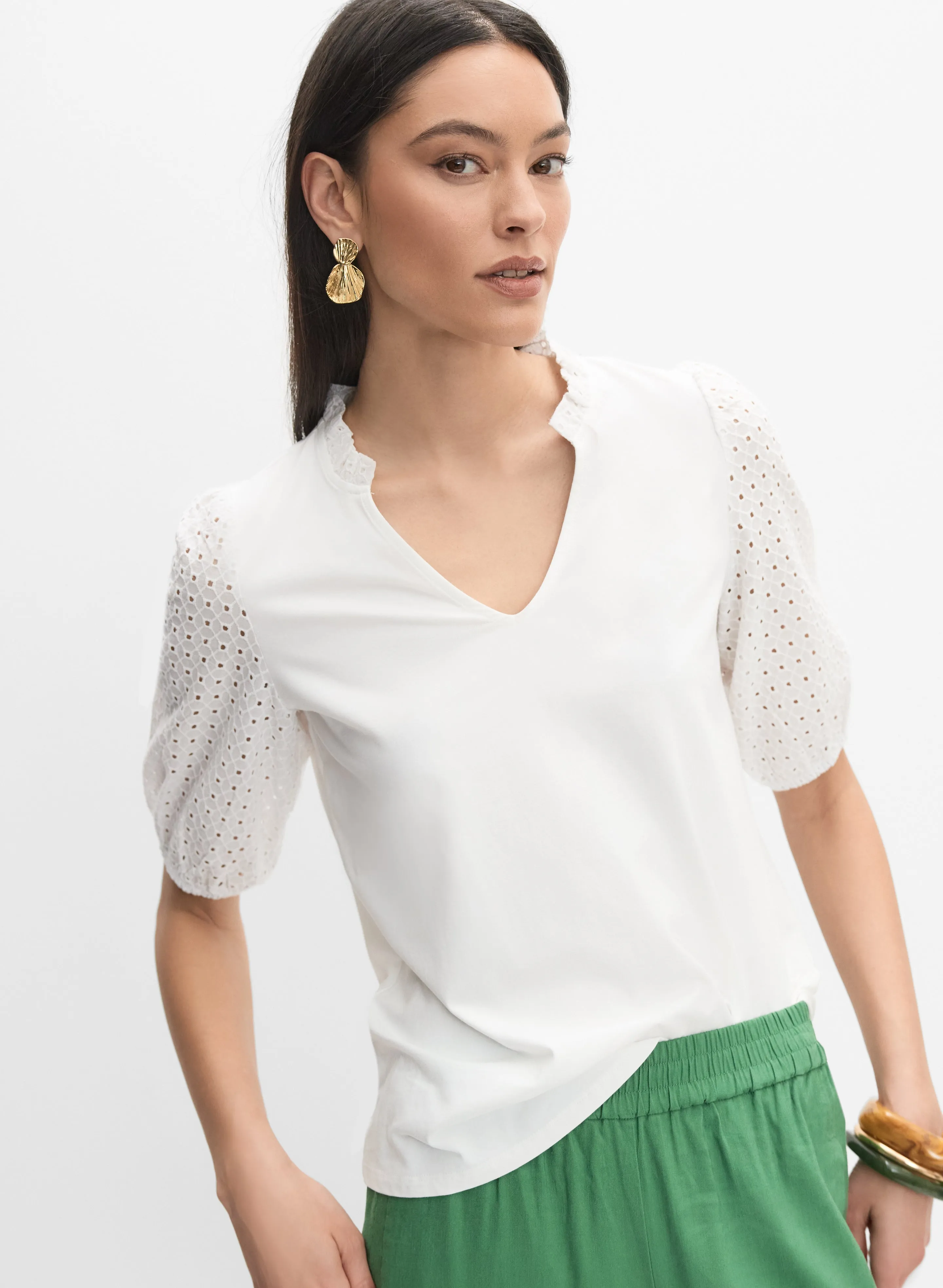 Eyelet Sleeve Top sold by Melanie Lyne