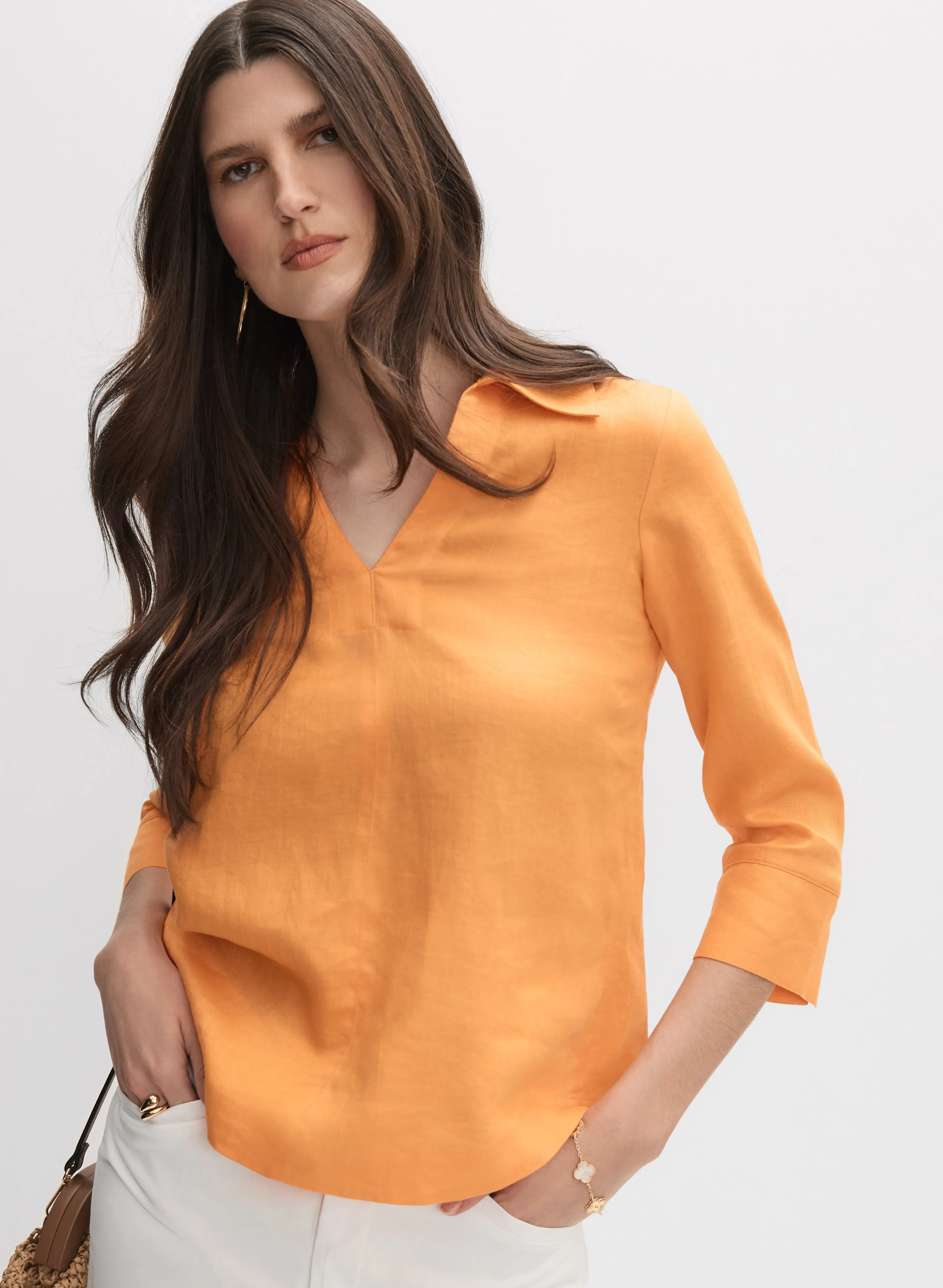 Joseph Ribkoff - Linen Polo Blouse sold by Melanie Lyne product image thumbnail 5