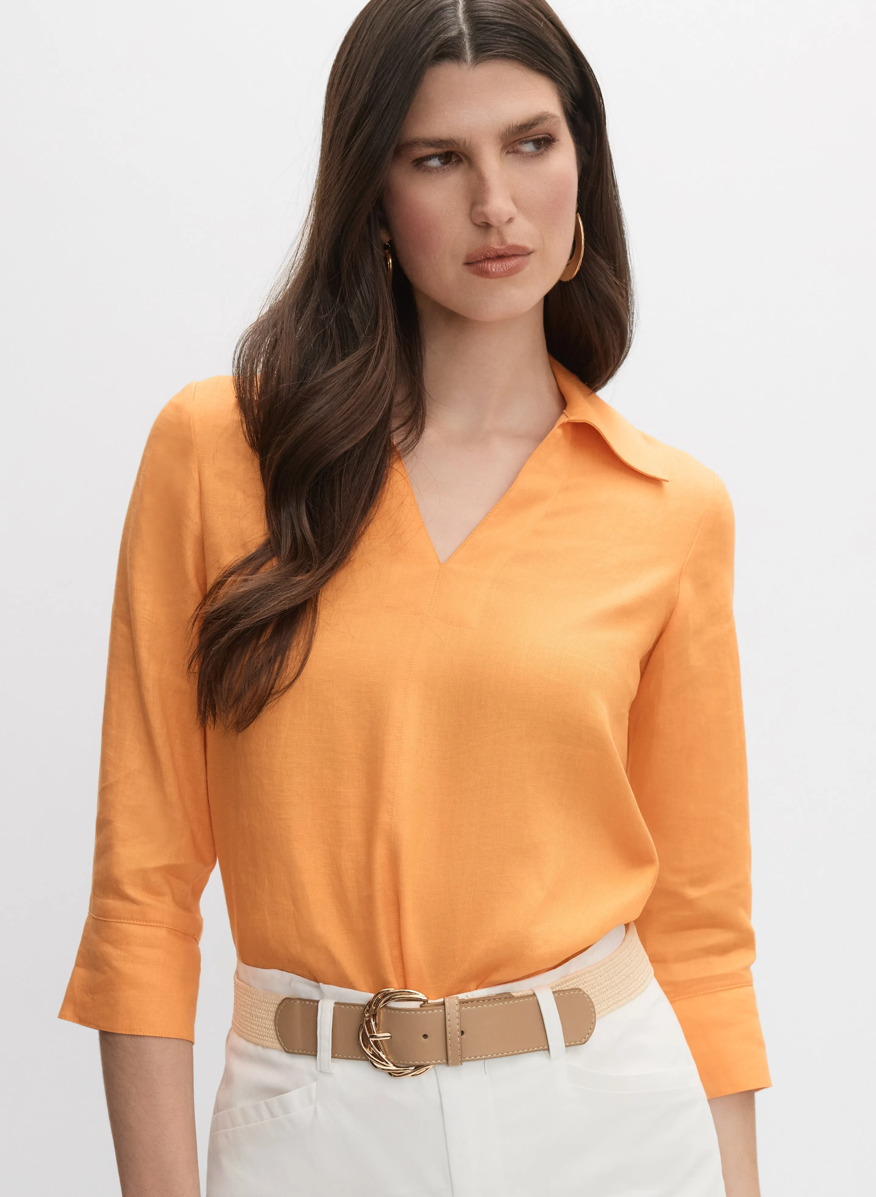 Joseph Ribkoff - Linen Polo Blouse sold by Melanie Lyne