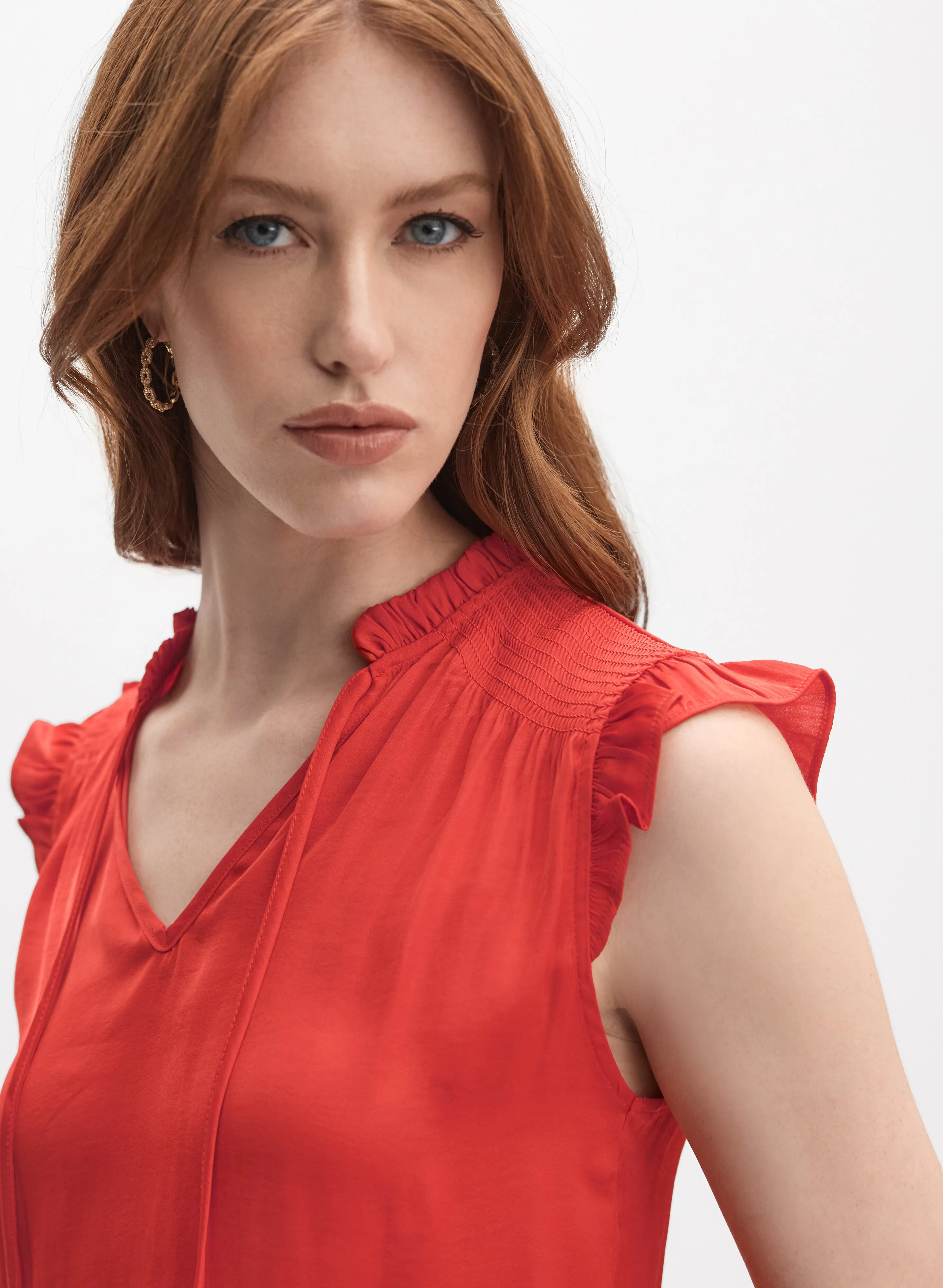 Satin Ruffle Shoulder Blouse sold by Melanie Lyne product image thumbnail 2