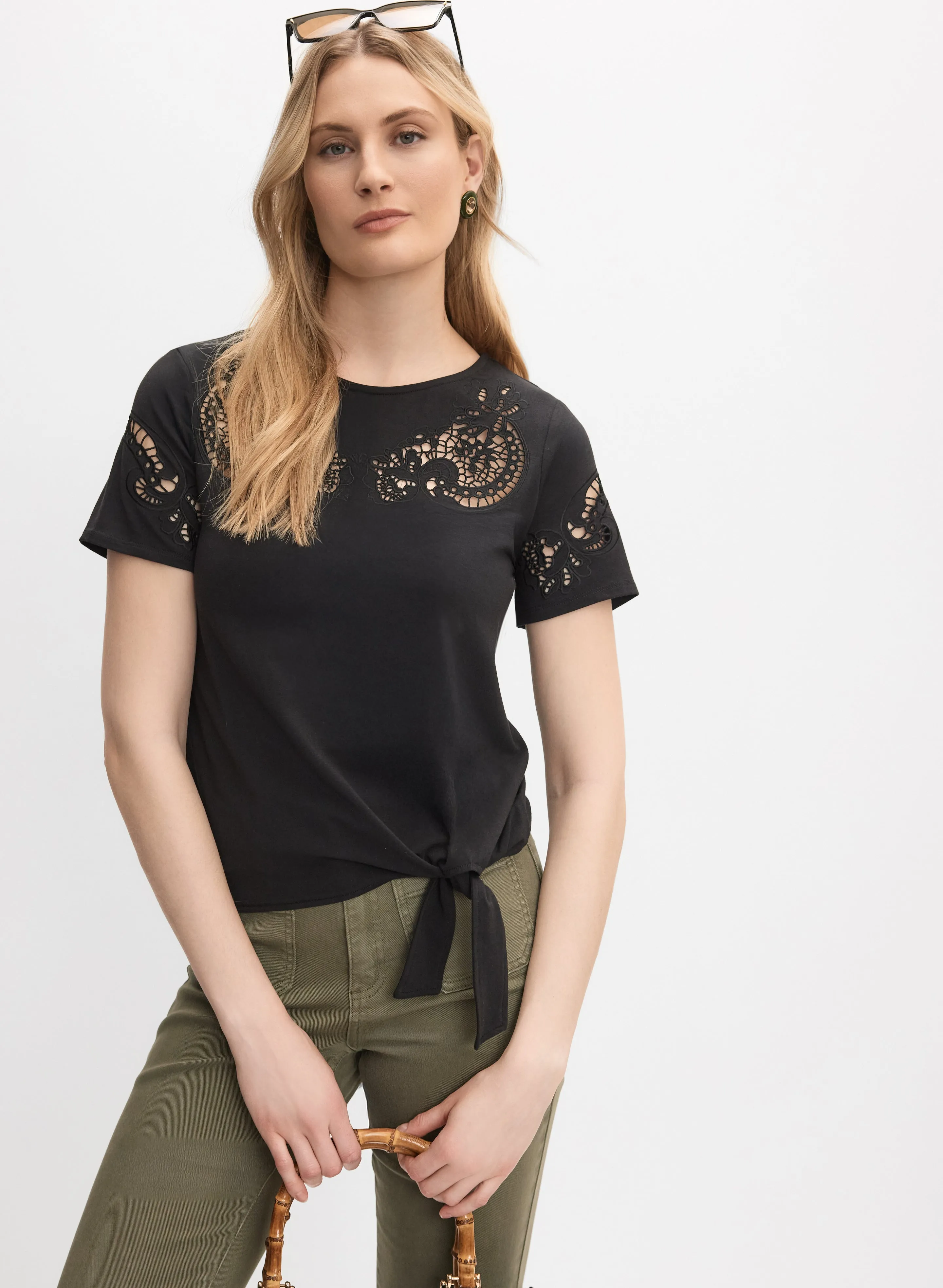 Cut-Out Embroidered T-Shirt sold by Melanie Lyne