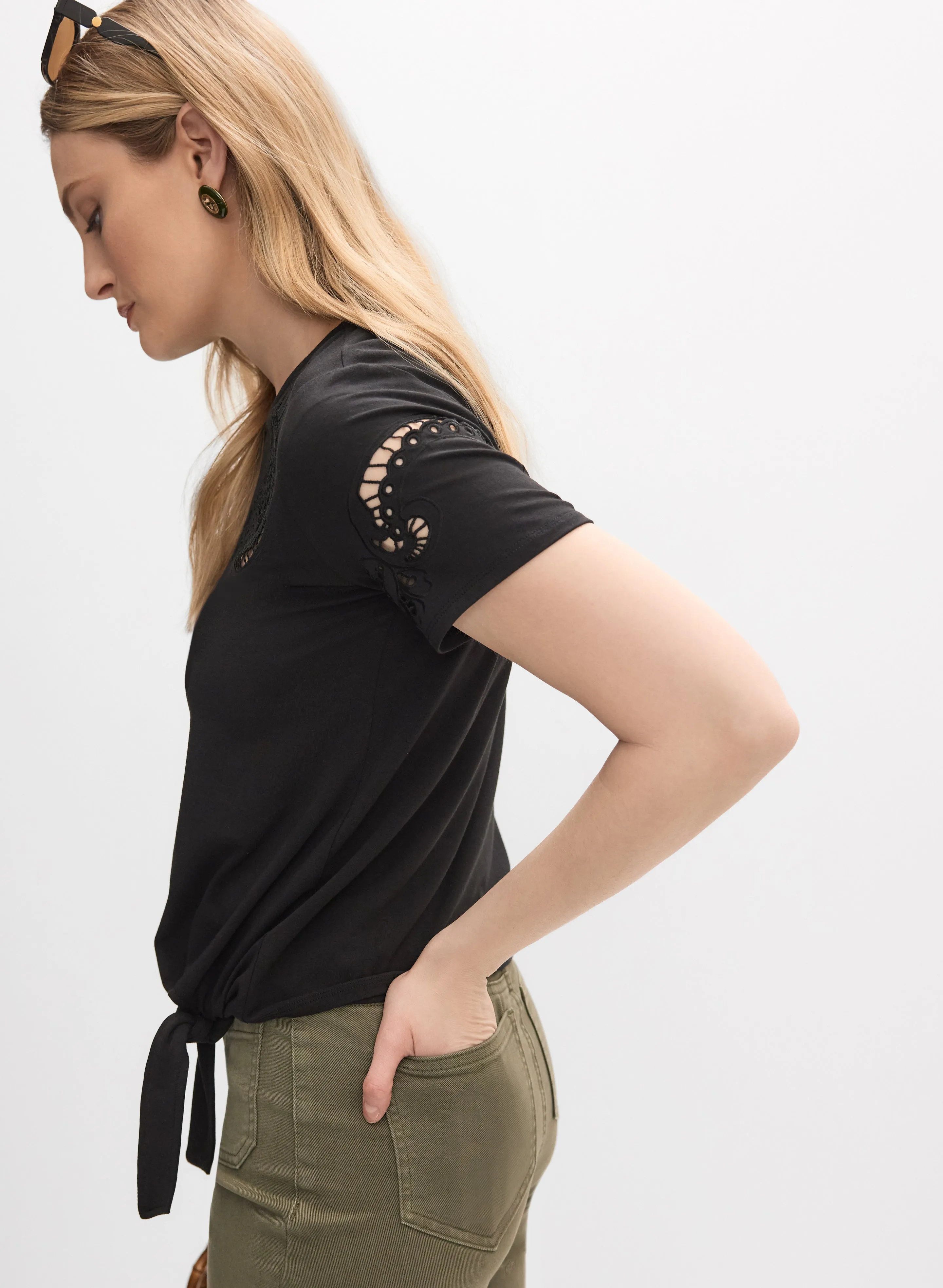 Cut-Out Embroidered T-Shirt sold by Melanie Lyne product image thumbnail 4