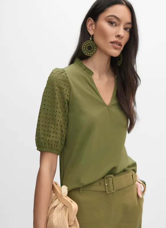 Eyelet Sleeve Top sold by Melanie Lyne