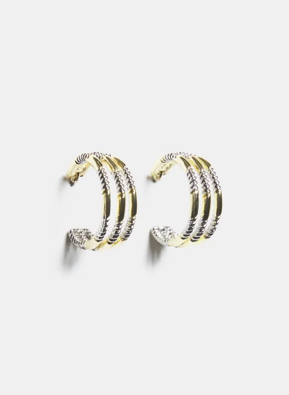 Textured 2-Tone Hoop Earrings sold by Melanie Lyne