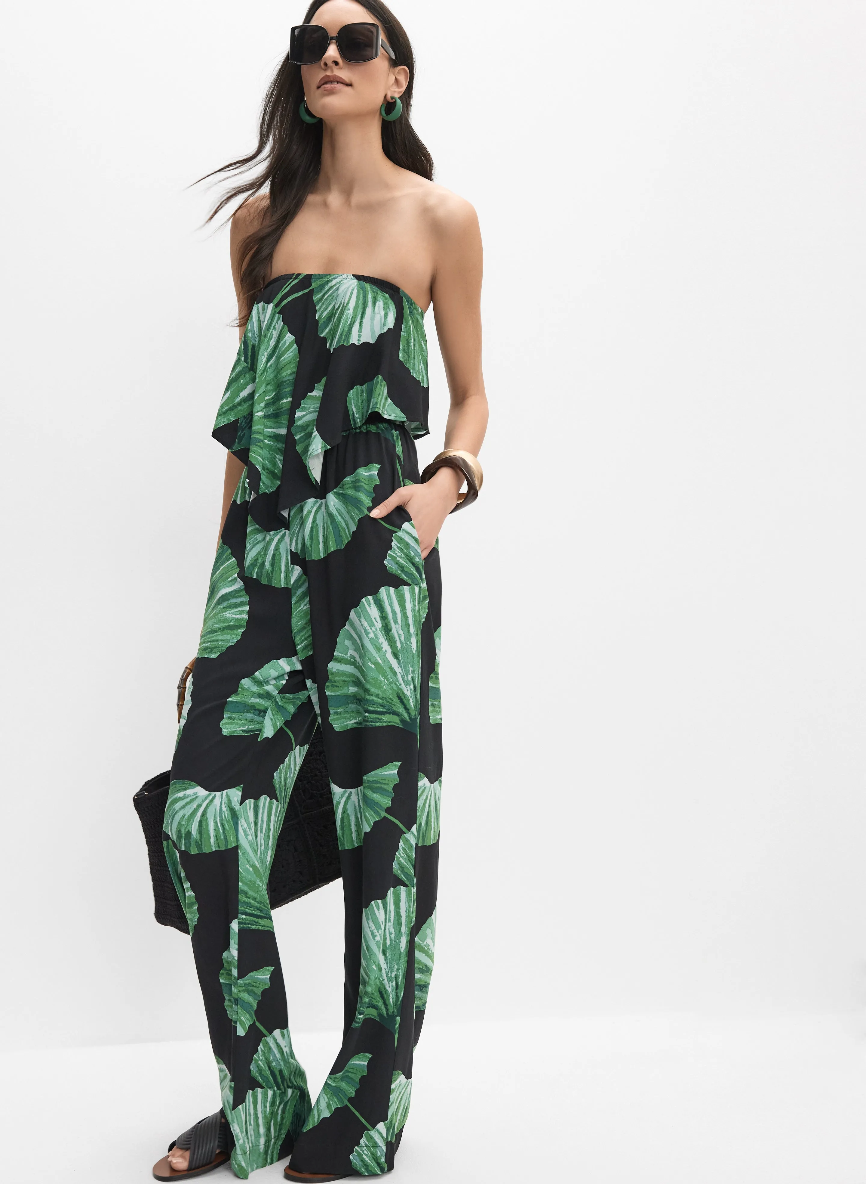 Palm Print Jumpsuit sold by Melanie Lyne product image thumbnail 2