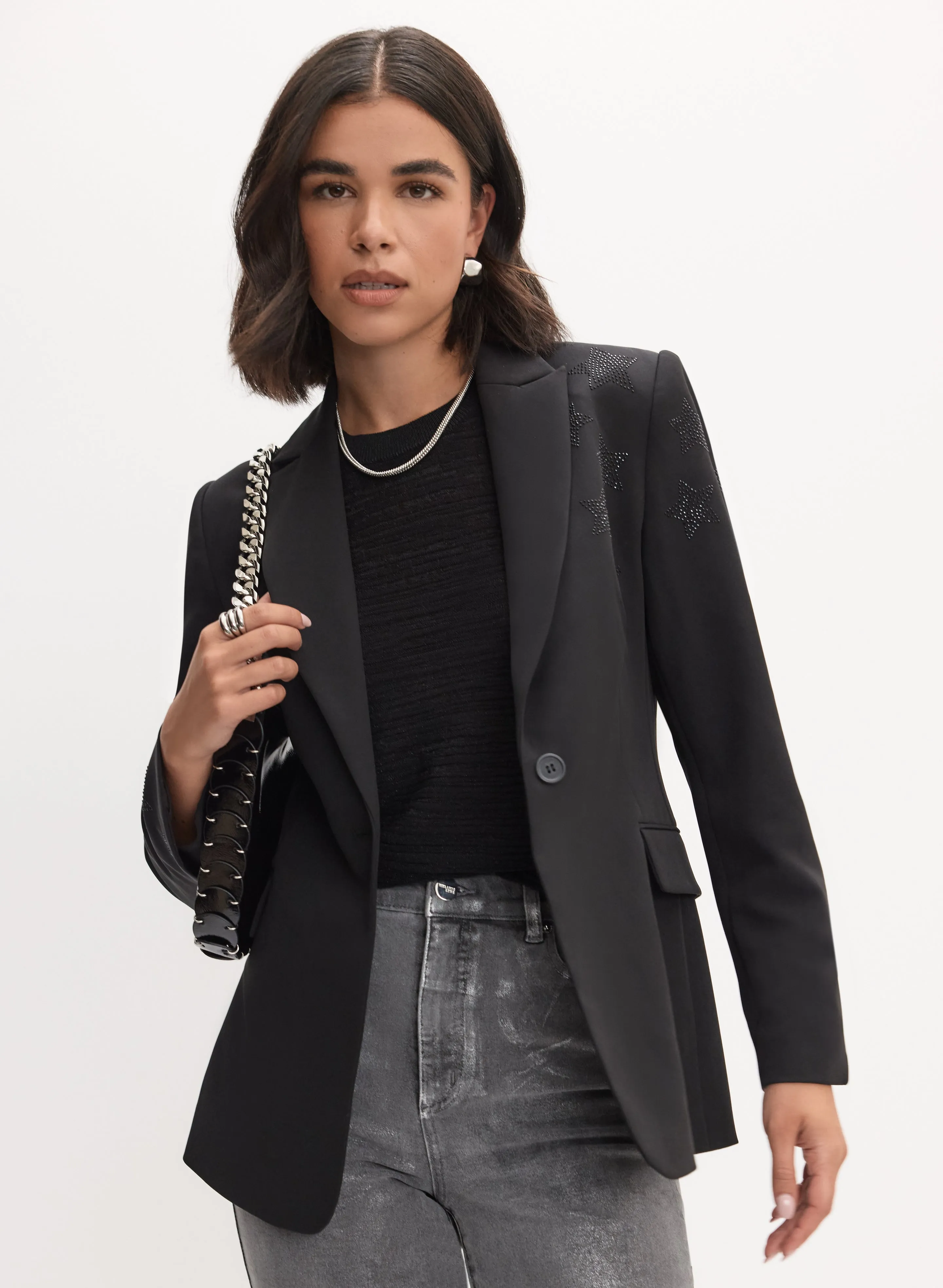 Rhinestone Star Detail Blazer sold by Melanie Lyne