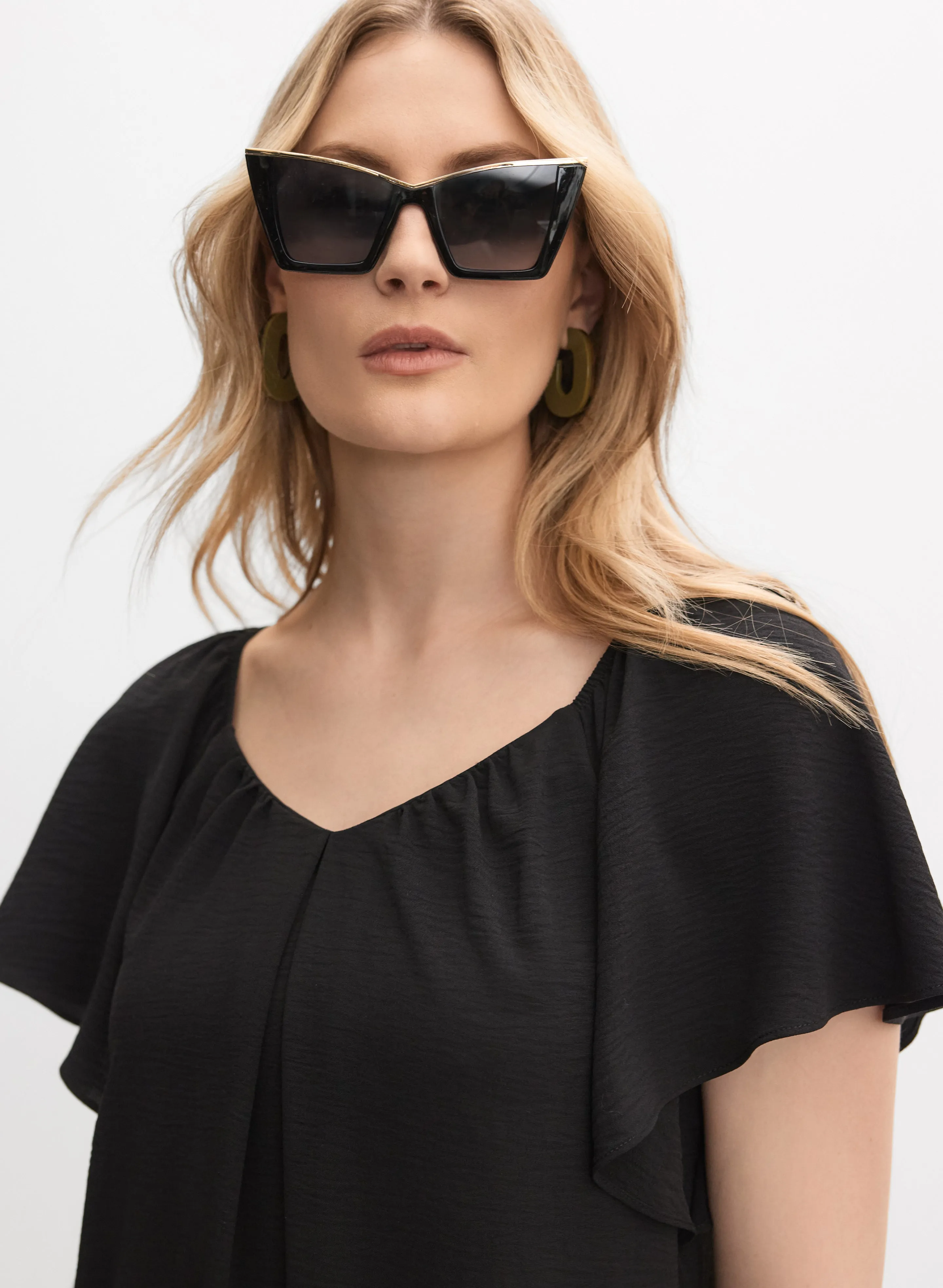 Crinkled V-Neck Dress sold by Melanie Lyne product image thumbnail 3