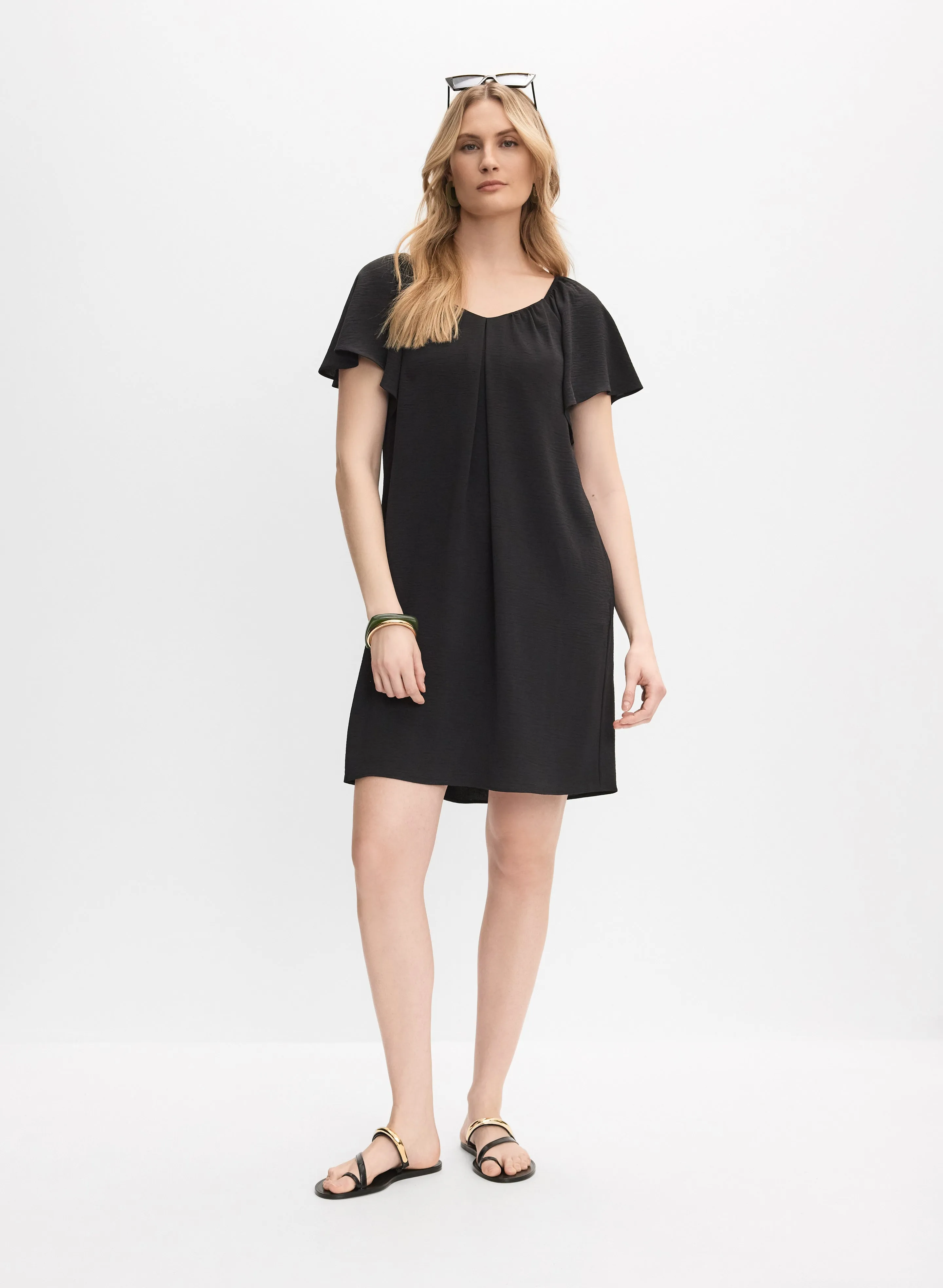 Crinkled V-Neck Dress sold by Melanie Lyne