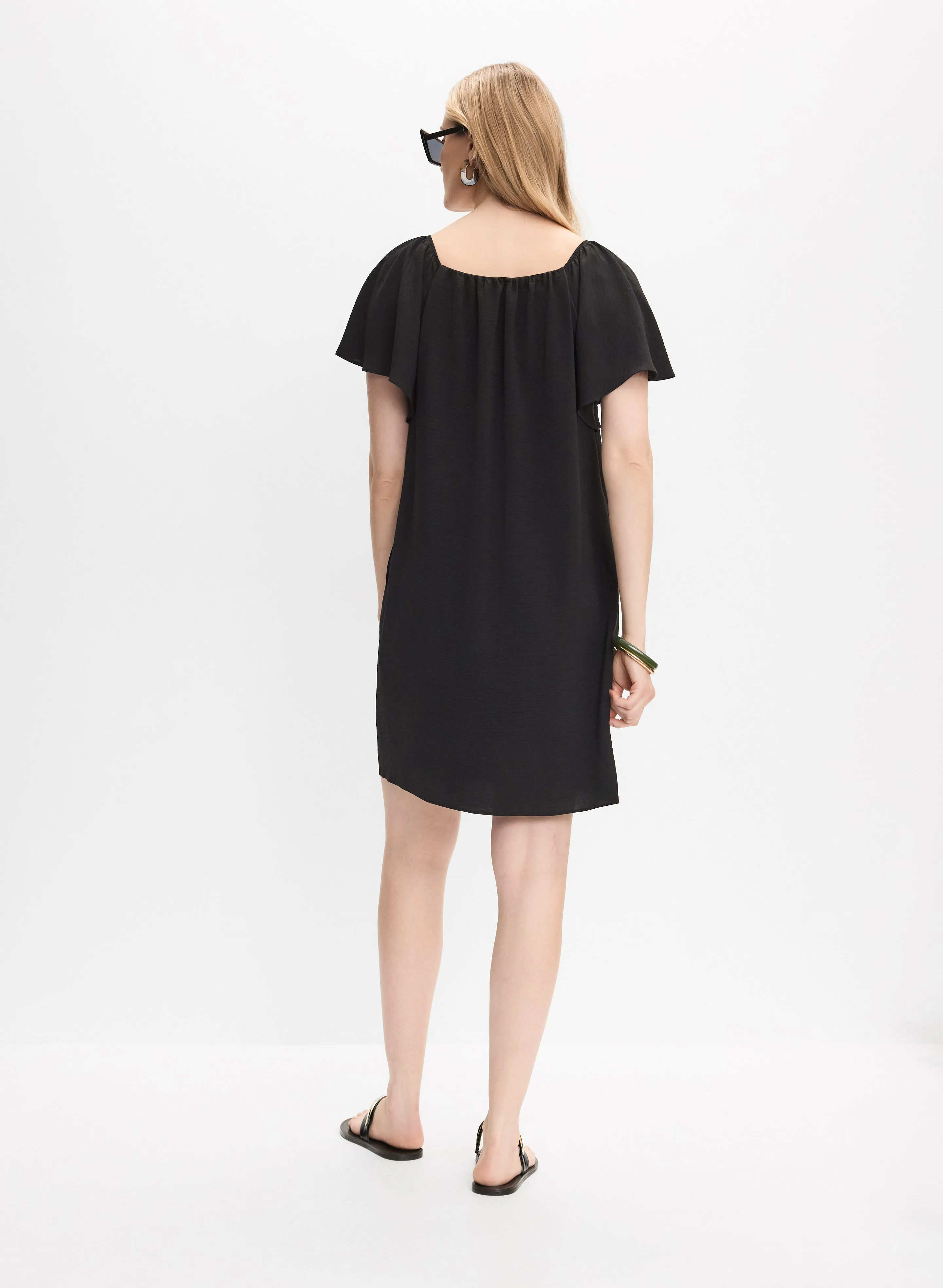 Crinkled V-Neck Dress sold by Melanie Lyne product image thumbnail 4