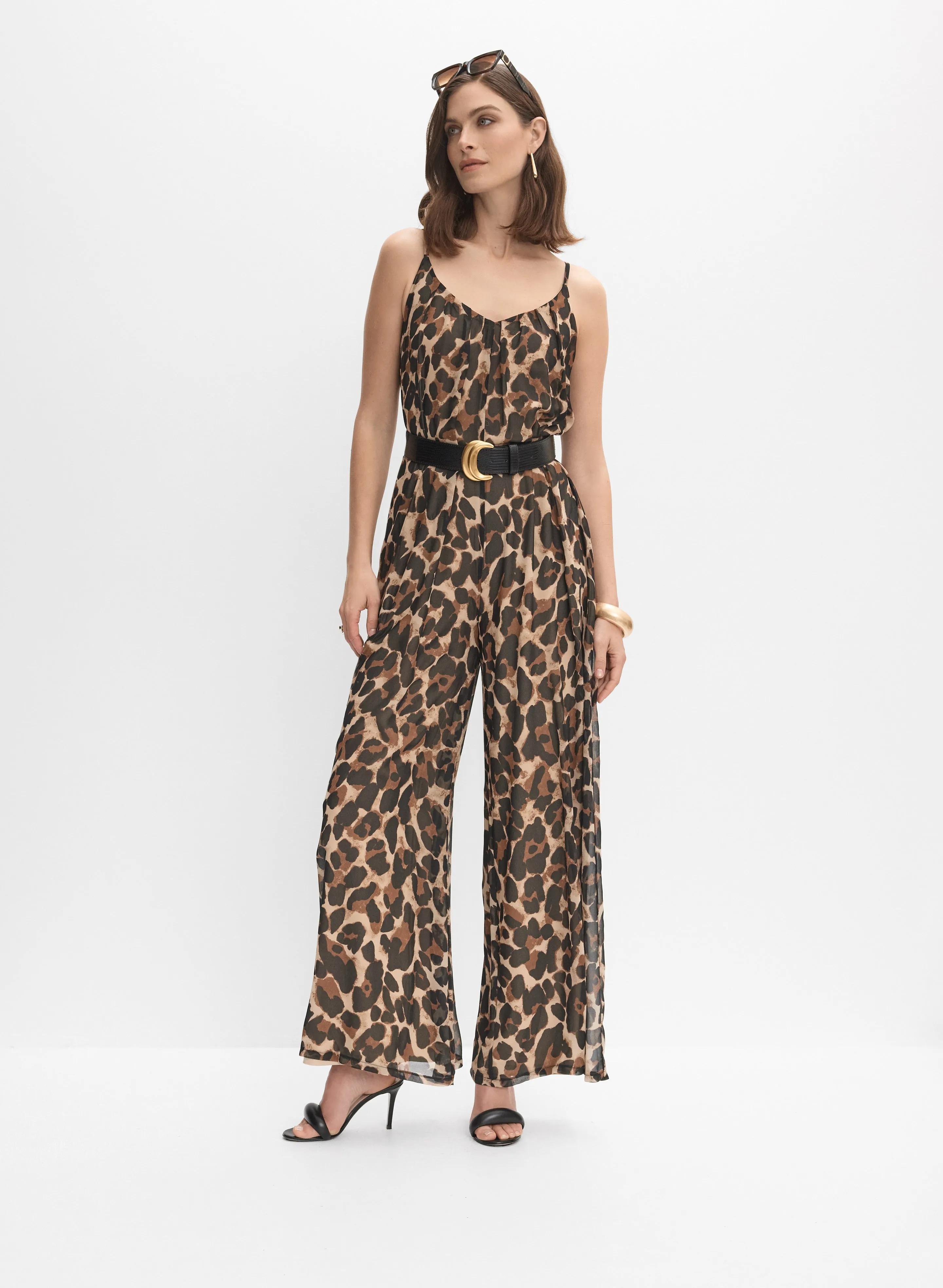 Joseph Ribkoff - Leopard Chiffon Jumpsuit sold by Melanie Lyne