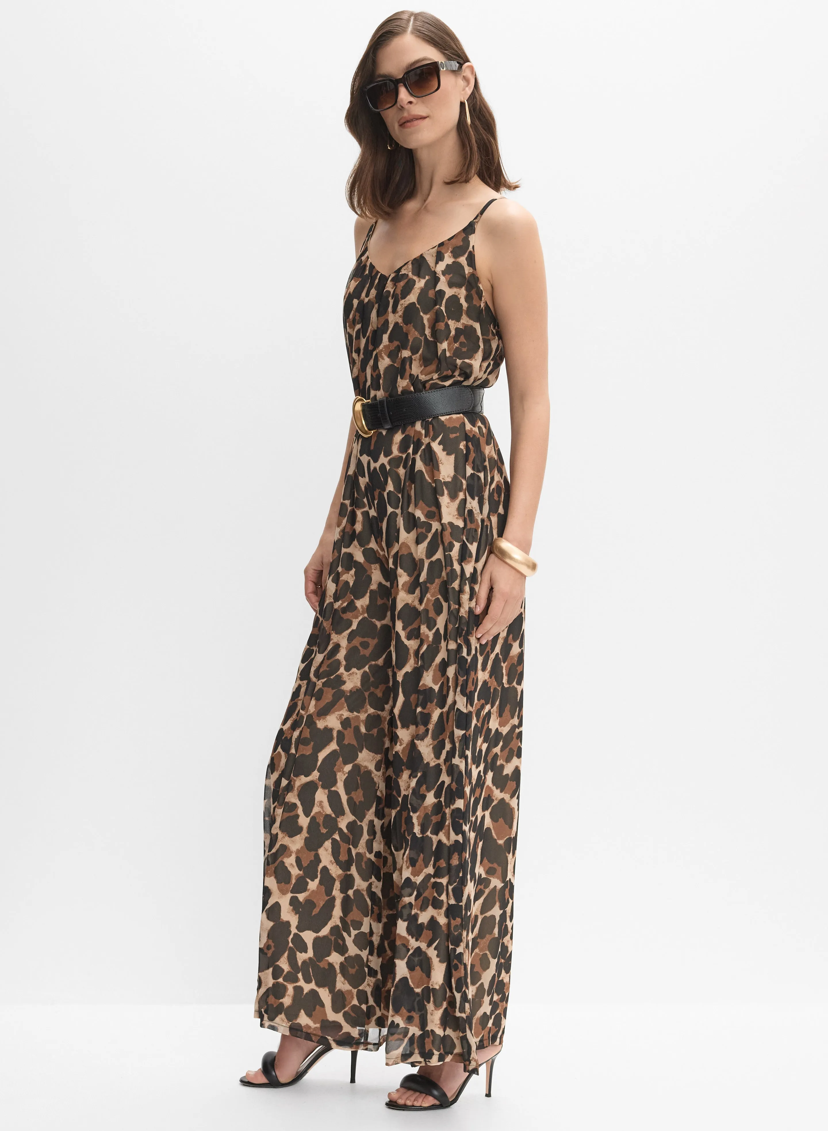 Joseph Ribkoff - Leopard Chiffon Jumpsuit sold by Melanie Lyne product image thumbnail 3