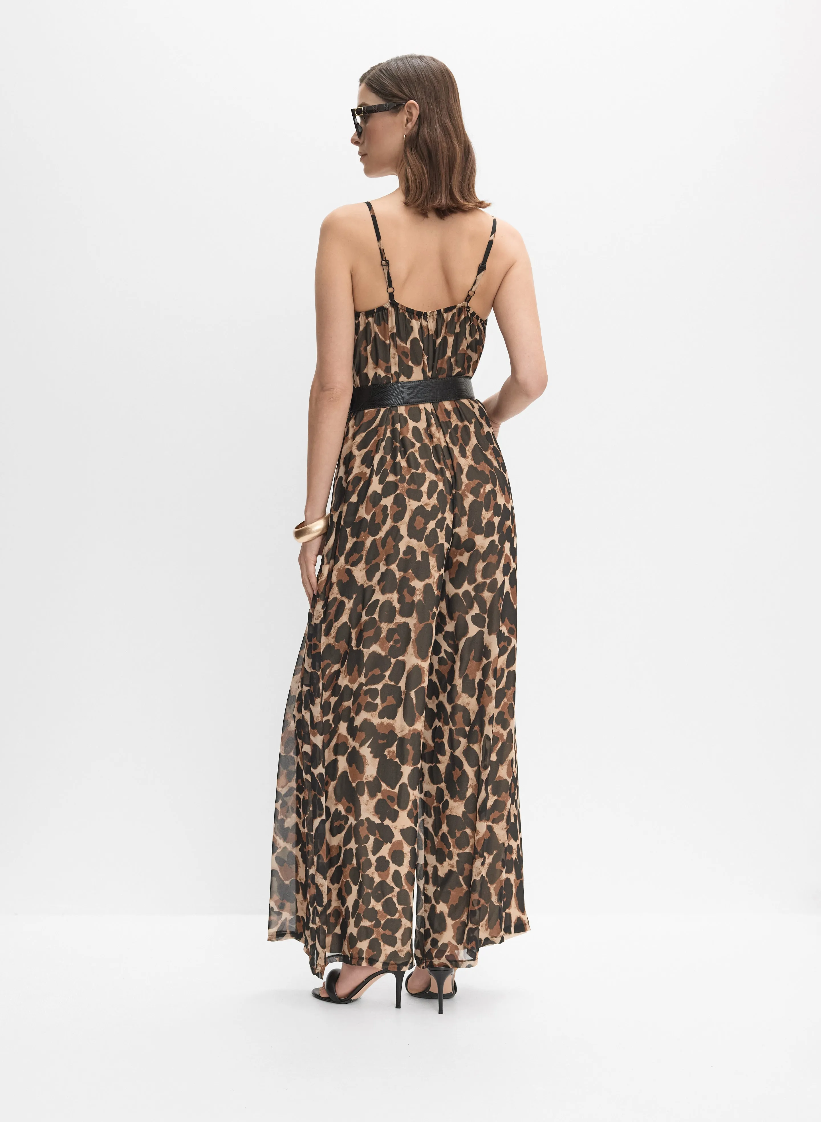 Joseph Ribkoff - Leopard Chiffon Jumpsuit sold by Melanie Lyne product image thumbnail 5