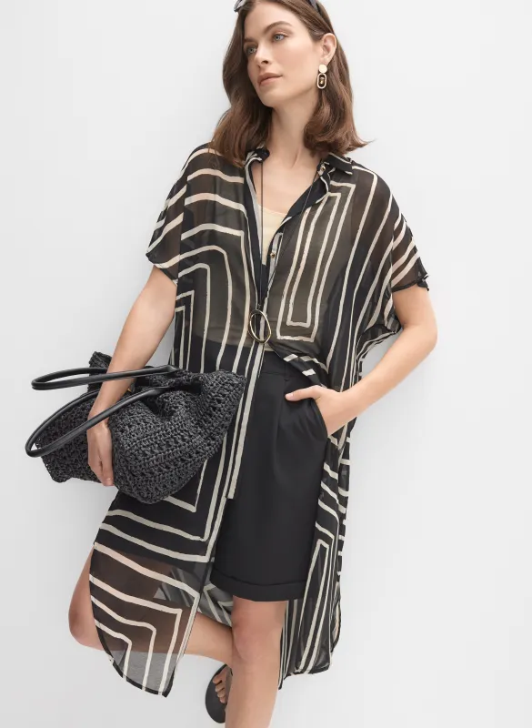 Joseph Ribkoff - Geometric Button-Down Blouse made by Melanie Lyne