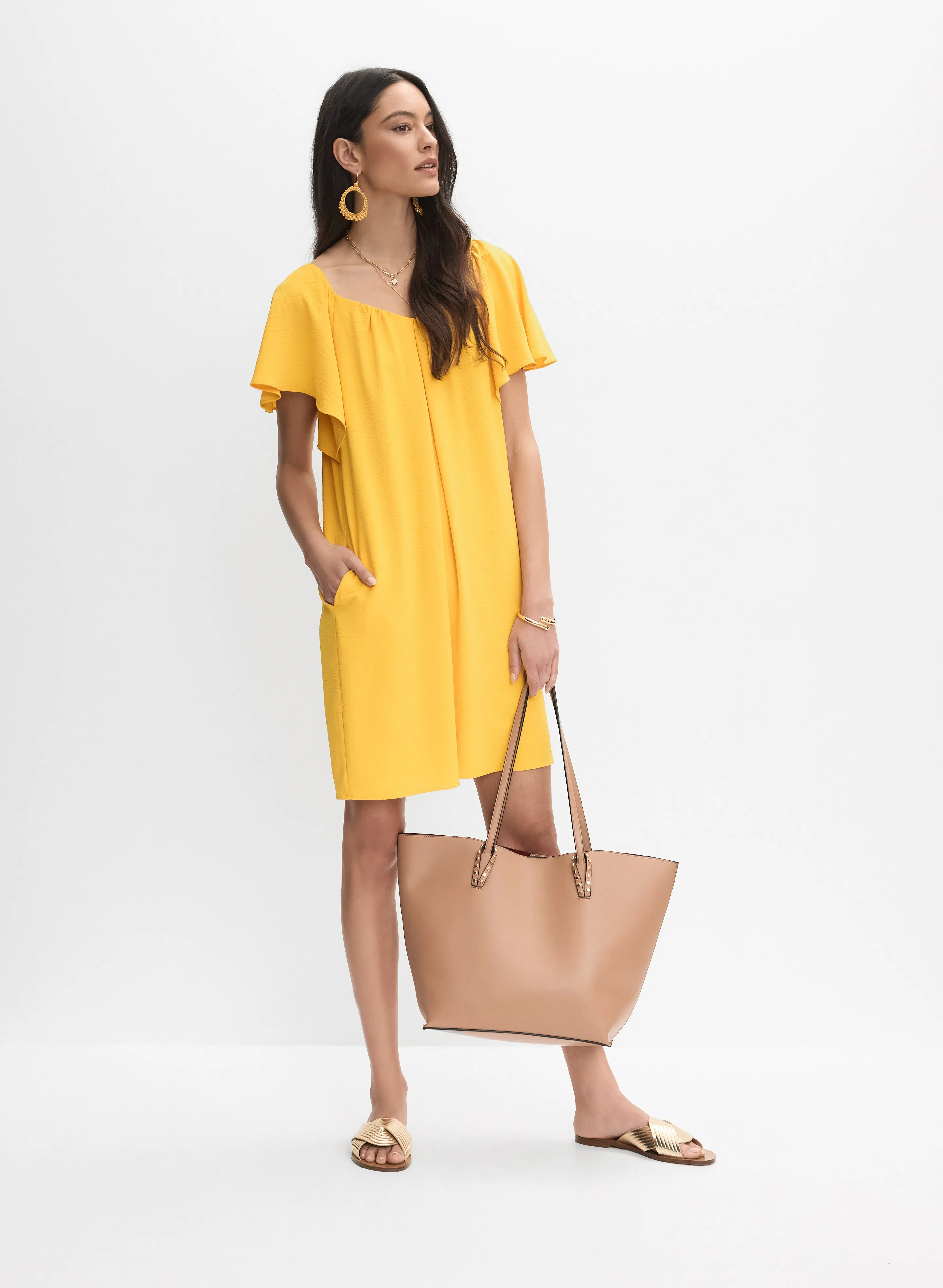 Crinkled V-Neck Dress sold by Melanie Lyne