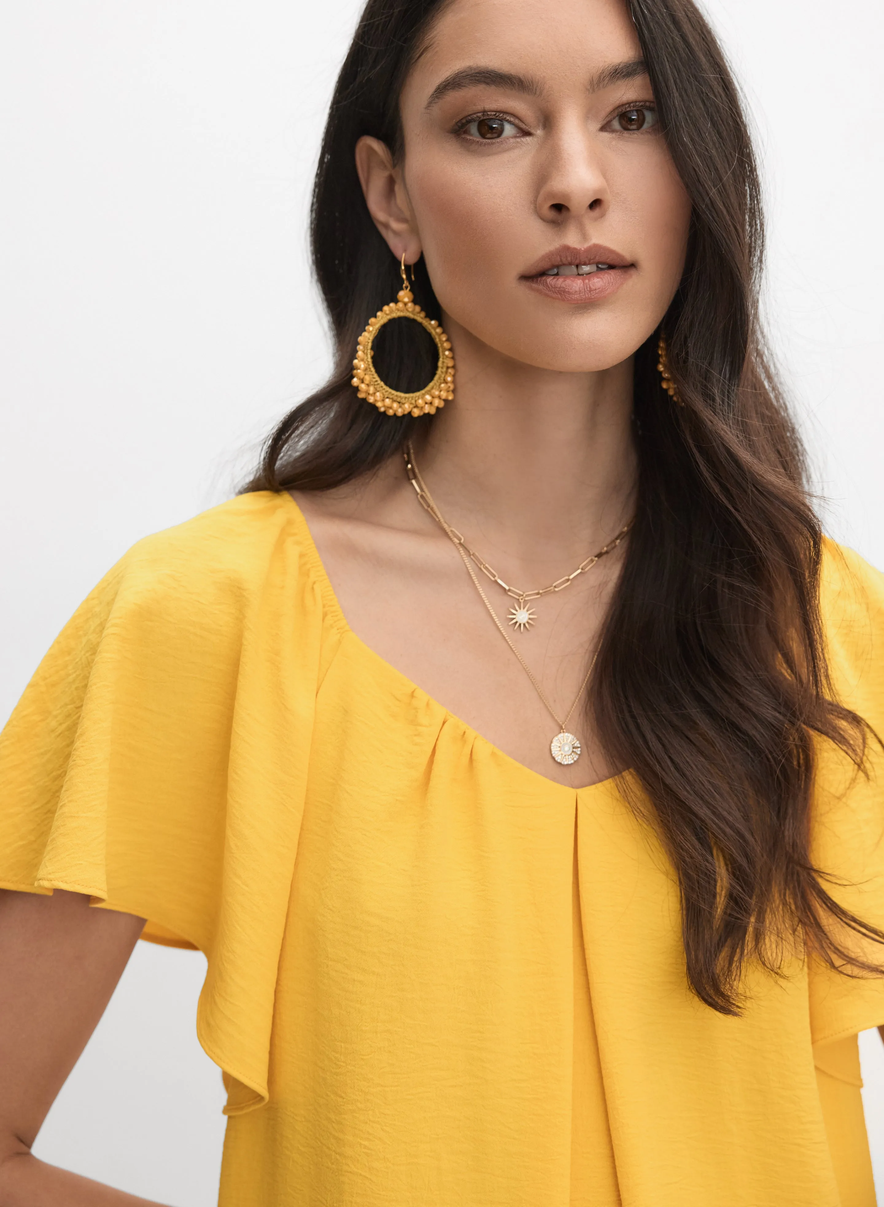 Crinkled V-Neck Dress sold by Melanie Lyne product image thumbnail 5