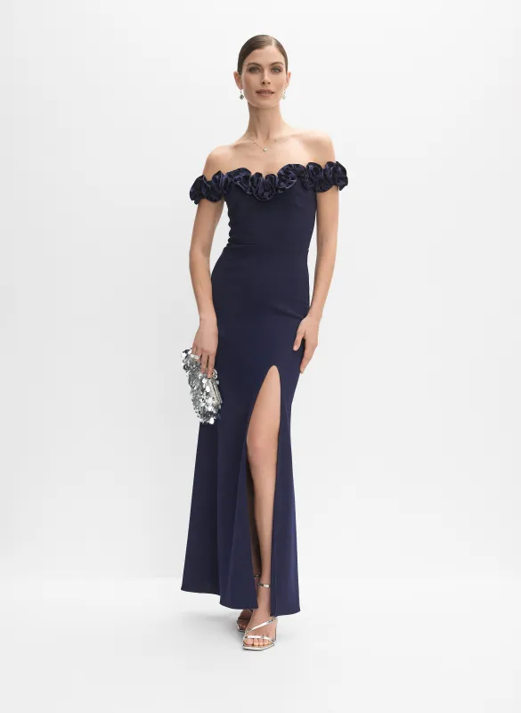 Satin Rosette Appliqué Dress sold by Melanie Lyne