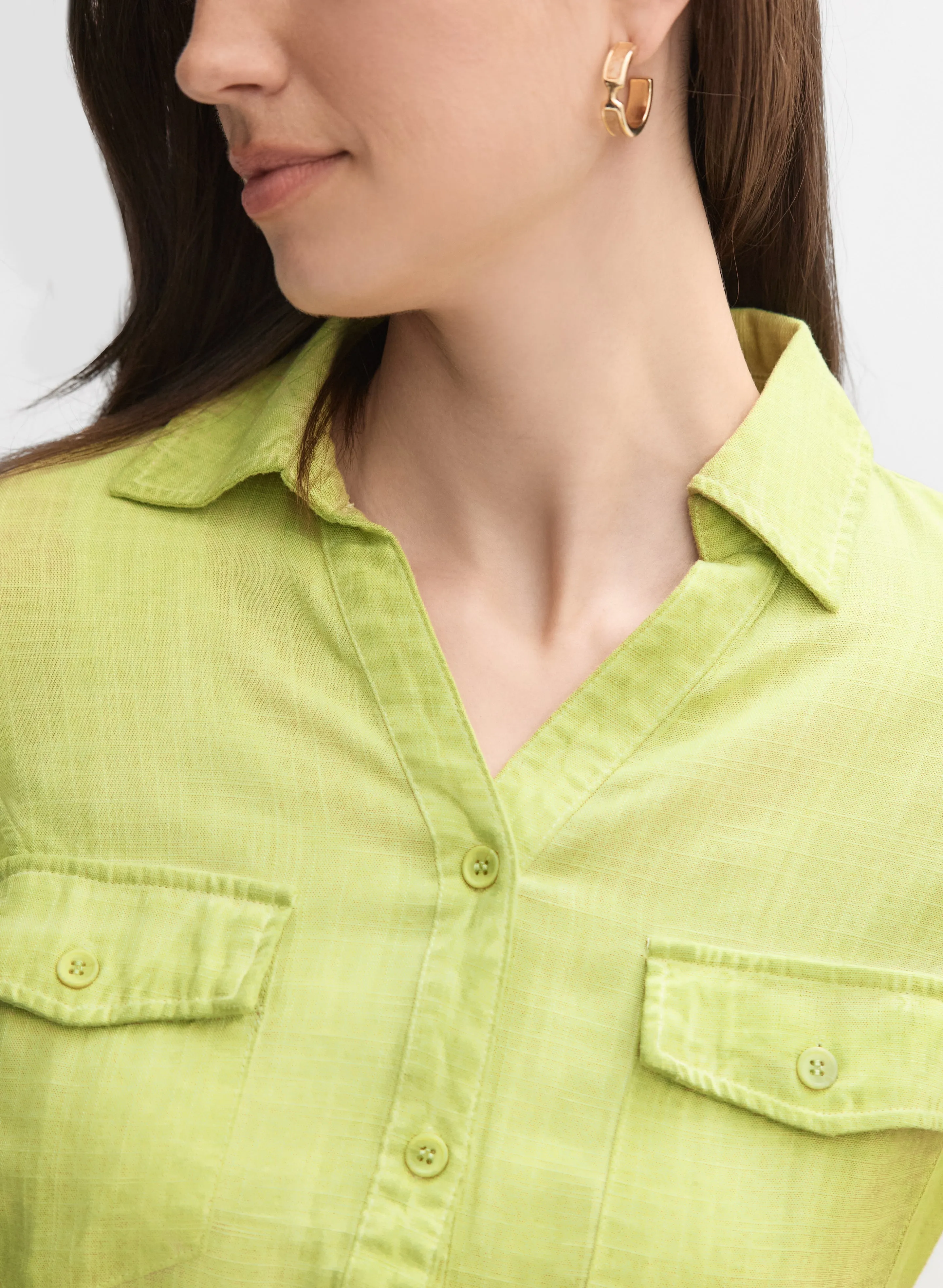 Linen-Blend Crosshatch Detail Blouse sold by Melanie Lyne product image thumbnail 2