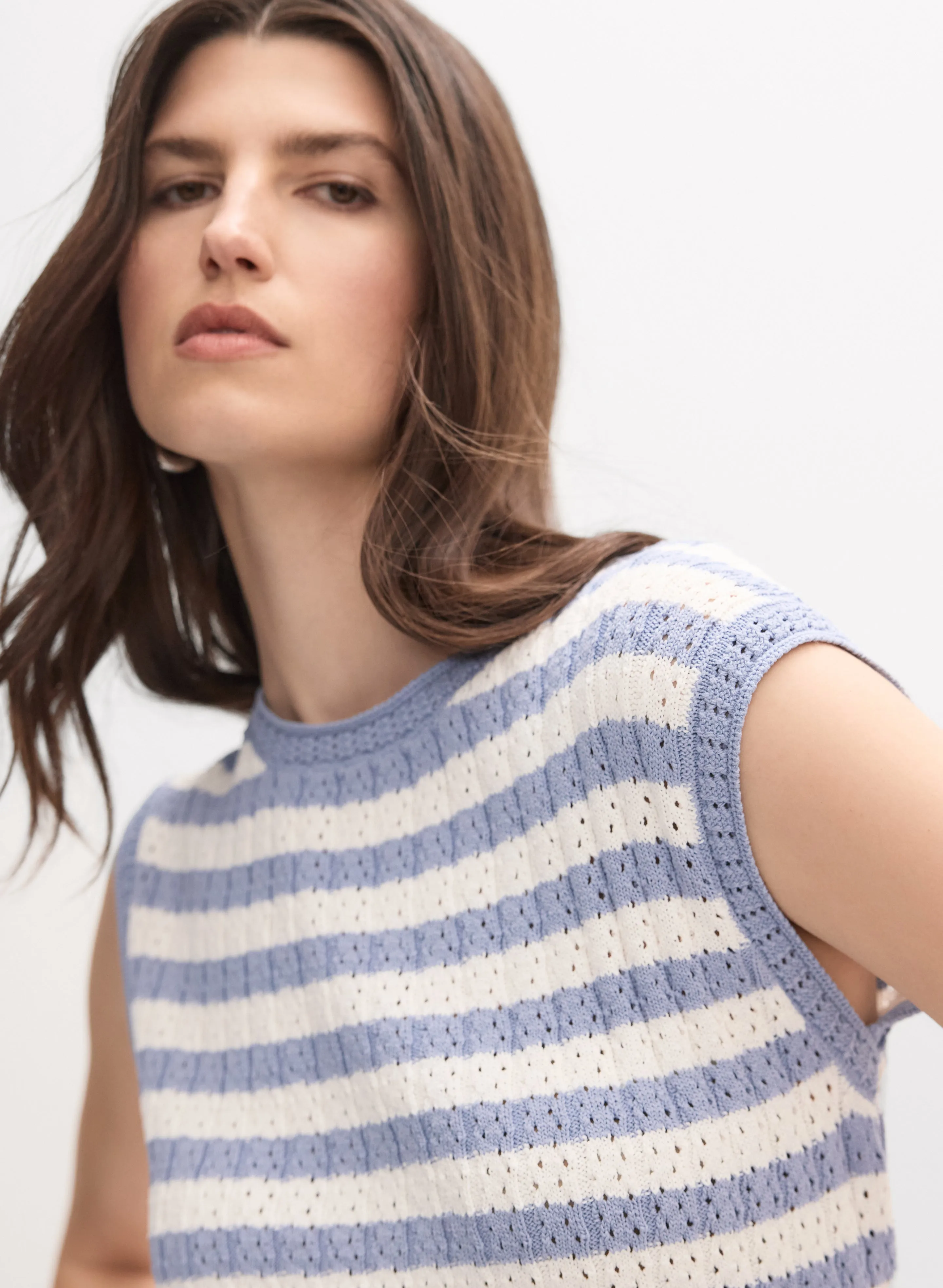 Striped Pointelle Pullover sold by Melanie Lyne product image thumbnail 2