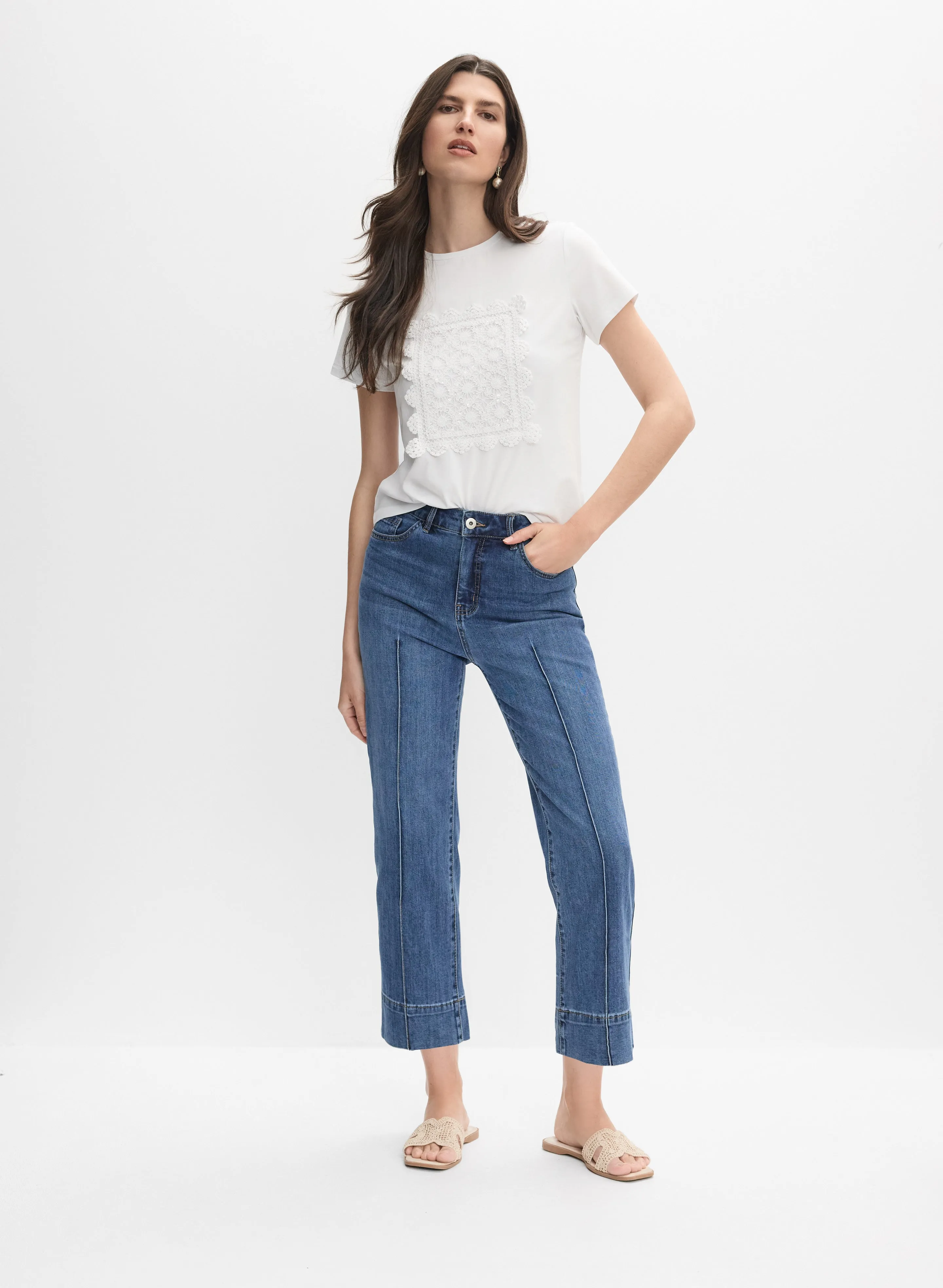 Cotton Crochet Applique T-Shirt sold by Melanie Lyne product image thumbnail 3