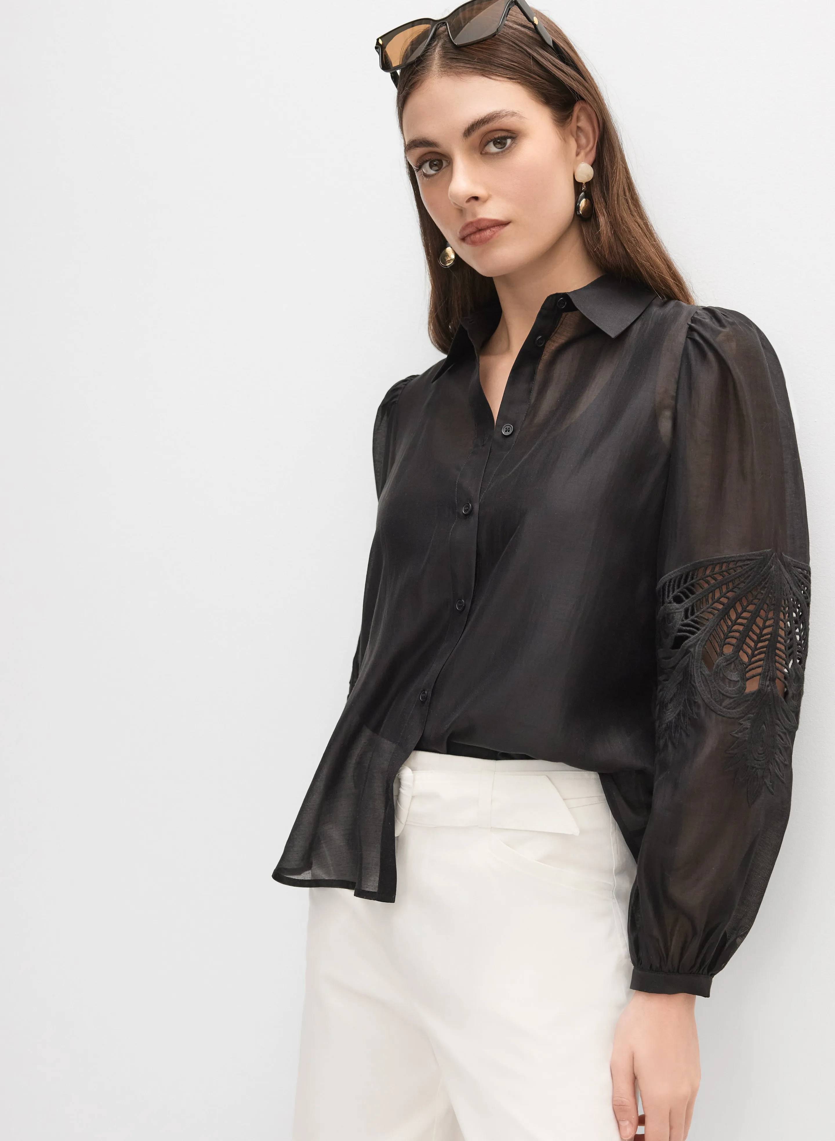 Lace Cotton Voile Blouse sold by Melanie Lyne