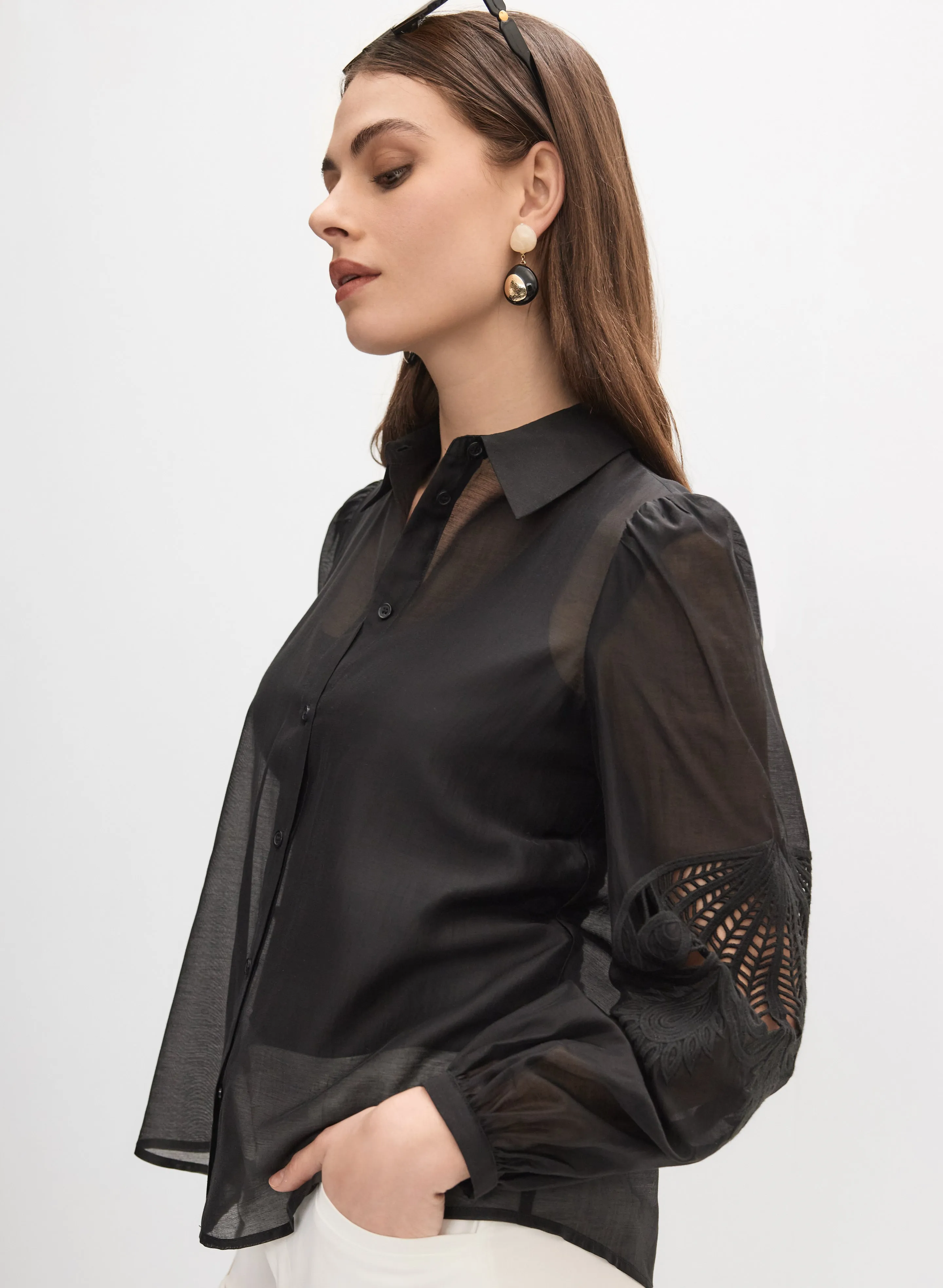 Lace Cotton Voile Blouse sold by Melanie Lyne product image thumbnail 2