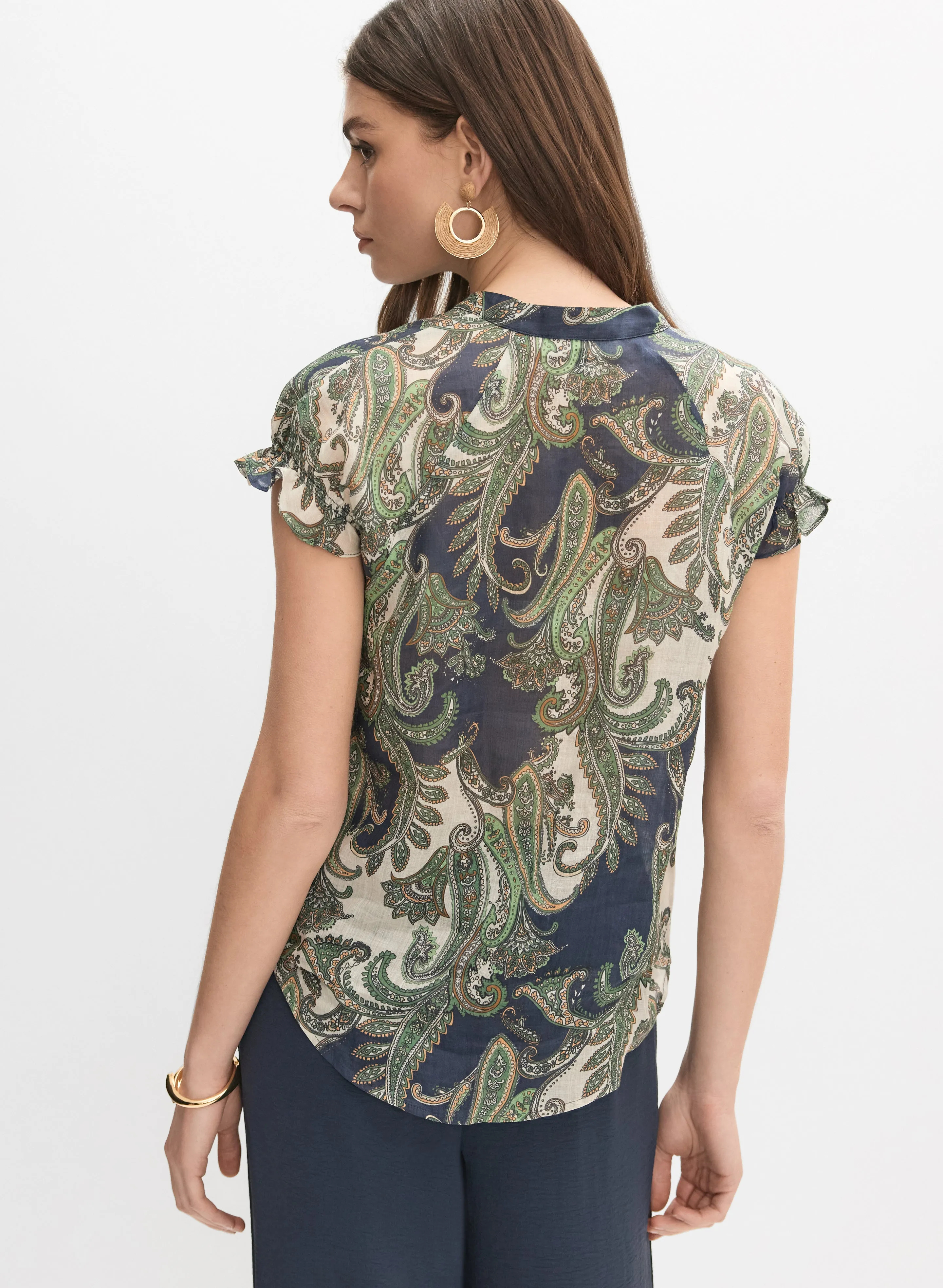 Paisley Flutter Sleeve Blouse sold by Melanie Lyne product image thumbnail 2