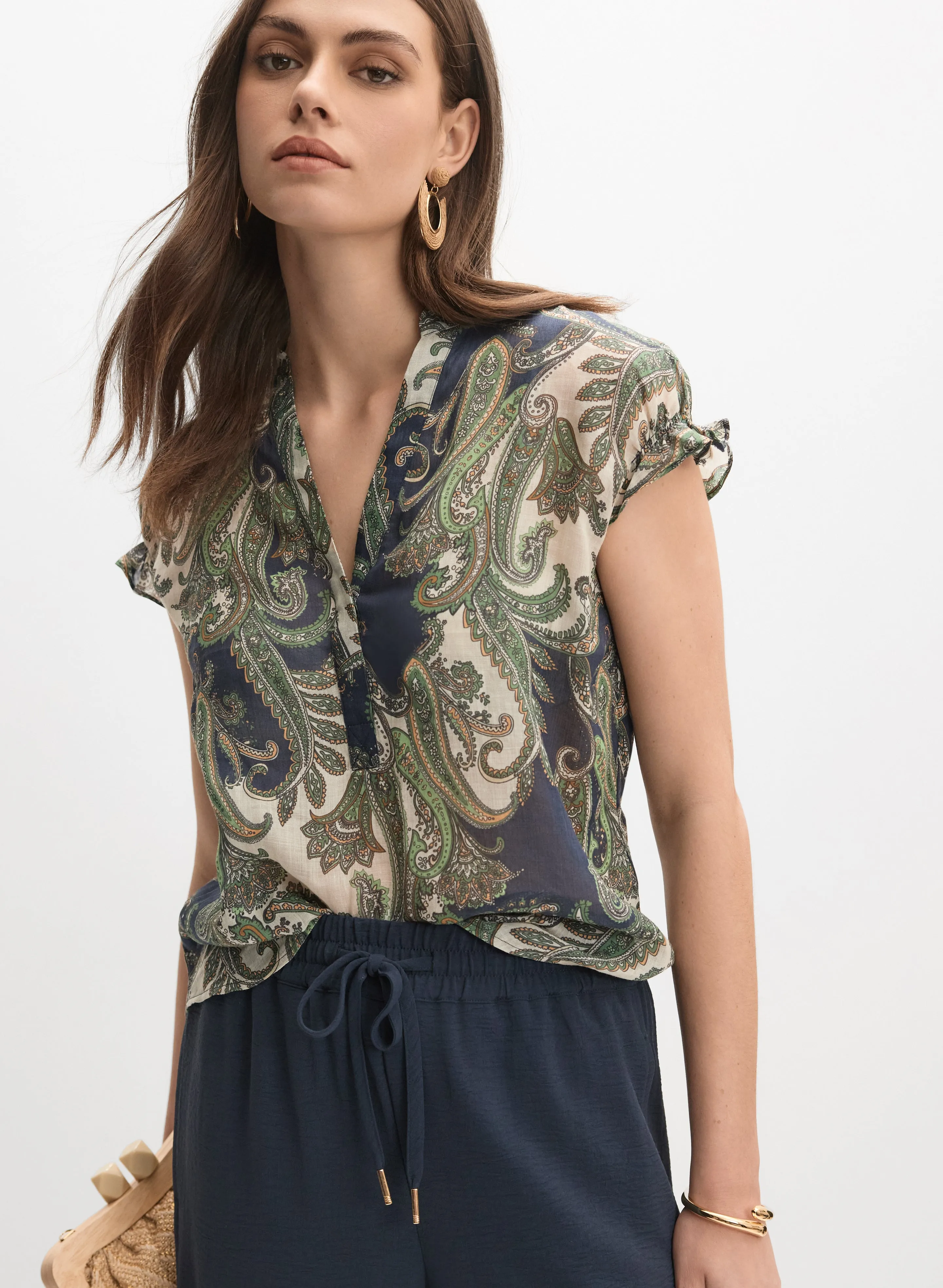 Paisley Flutter Sleeve Blouse sold by Melanie Lyne