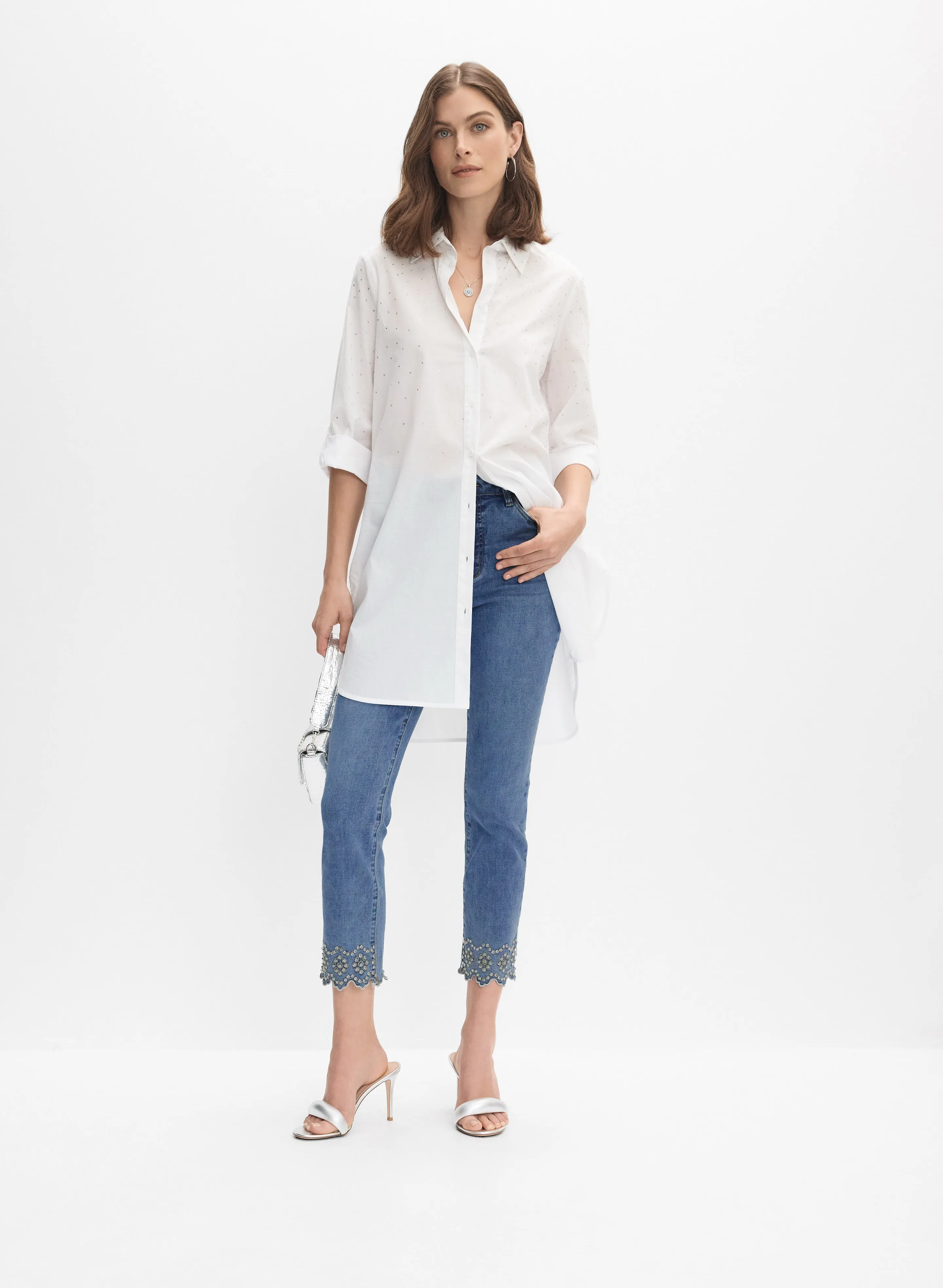 Cotton Rhinestone Embellished Blouse sold by Melanie Lyne product image thumbnail 3