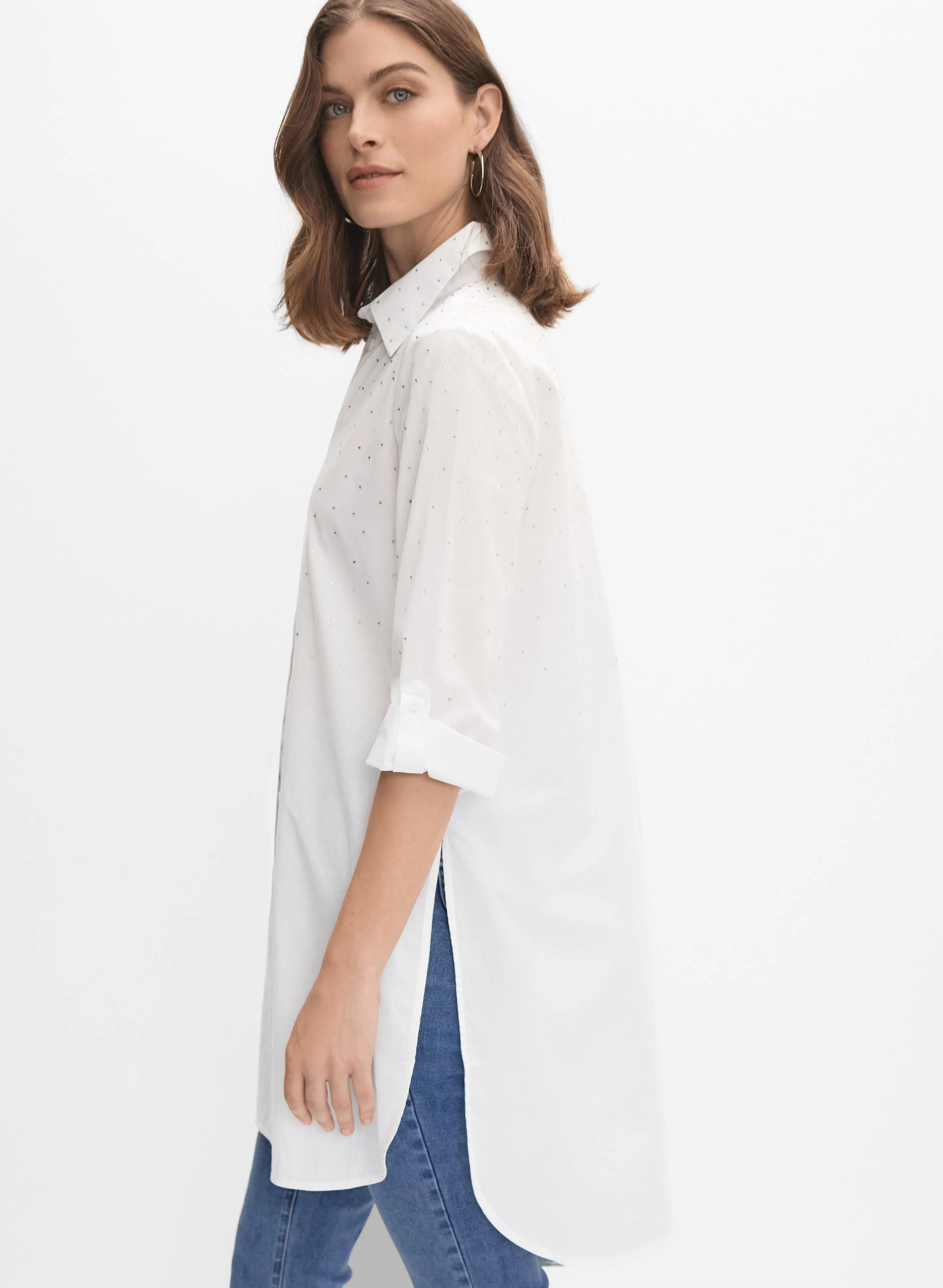 Cotton Rhinestone Embellished Blouse sold by Melanie Lyne product image thumbnail 4