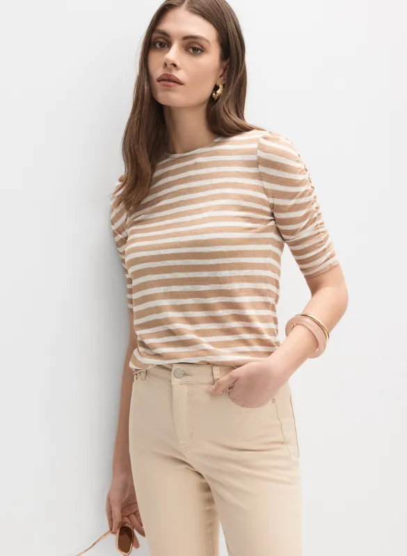 Striped Elbow Sleeve Top sold by Melanie Lyne