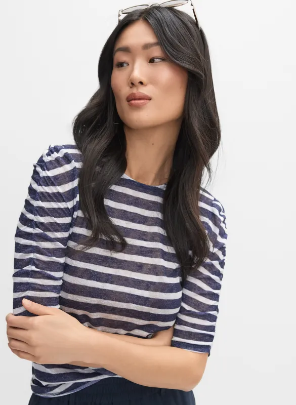 Striped Elbow Sleeve Top sold by Melanie Lyne