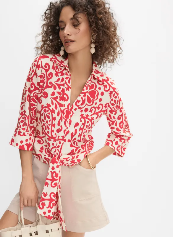Paisley Linen Blouse sold by Melanie Lyne